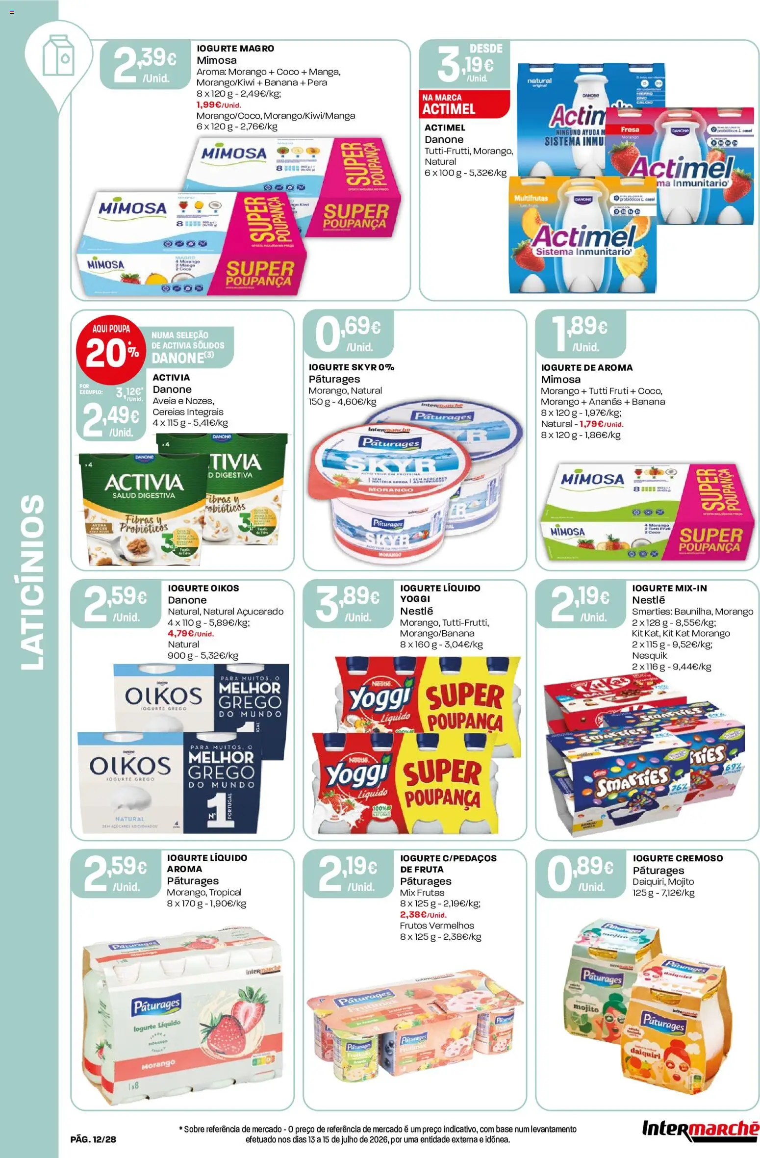 Intermarché Folheto Contact │ válido de 20/08/2026 | Página: 12 | Produtos: Banana, Ananás, Iogurte grego, Nestlé