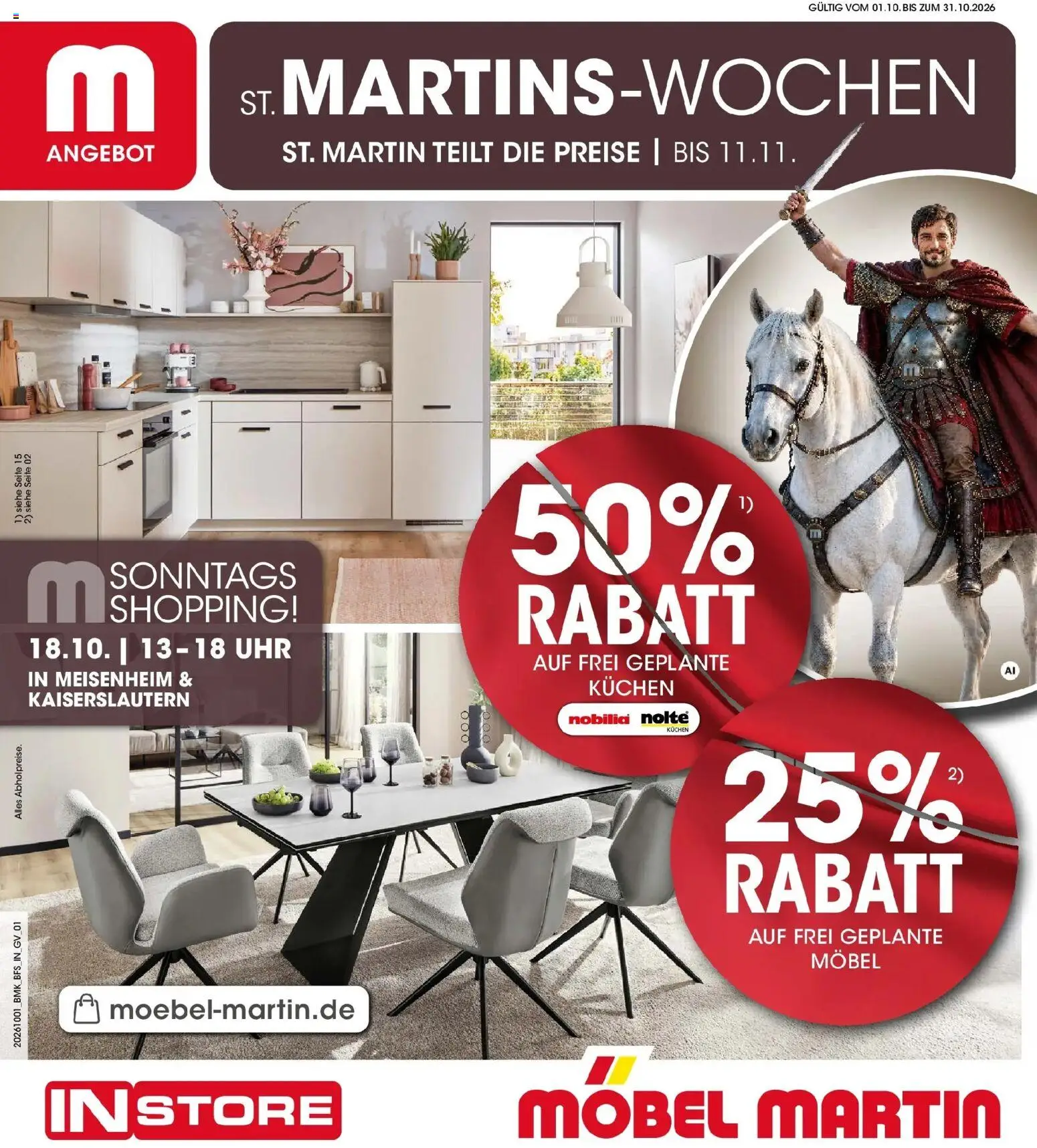 Möbel Martin Aktueller Prospekt (ab 01.10.2026) zum Blättern | Seite: 1 | Produkte: Kuchen, Uhr
