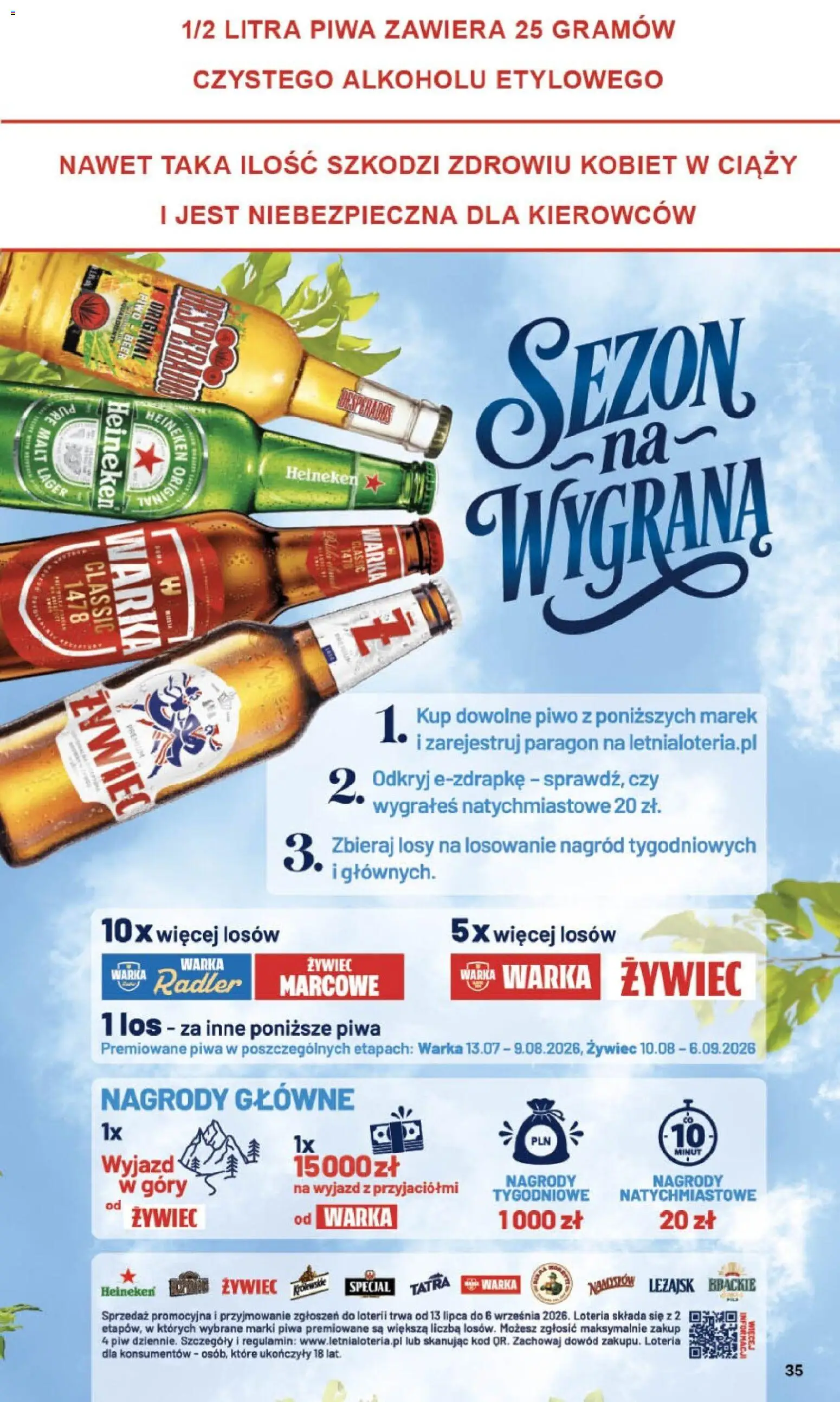 Delikatesy Centrum gazetka - Sklepy Własne od 06.08.2026 | Strona: 35 | Produkty: Warka, Piwo, Heineken