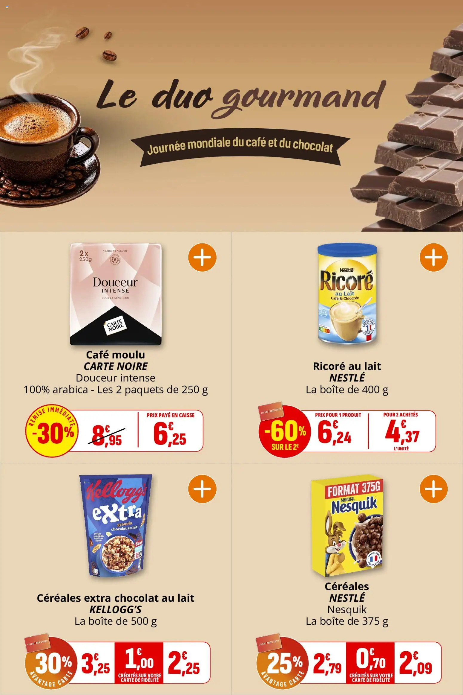 {H1} | Page: 18 | Produits: Cafe moulu carte noire, Café moulu, Lait, Chocolat au lait