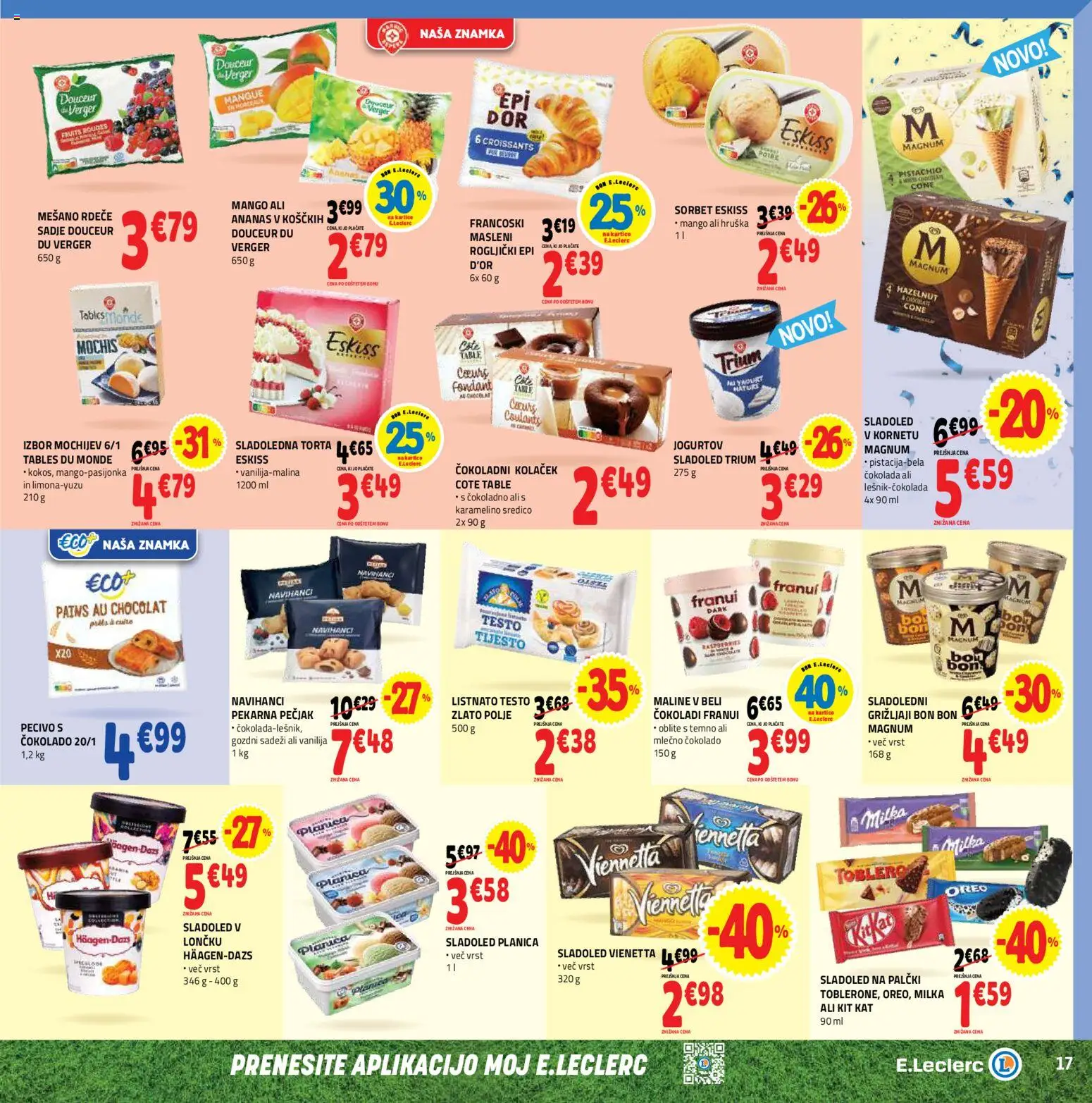 Novi E.leclerc katalog ponudbe – veljaven od 10.06.2026 | Stran: 17 | Izdelki: Torta, Maline, Sadje, Mango