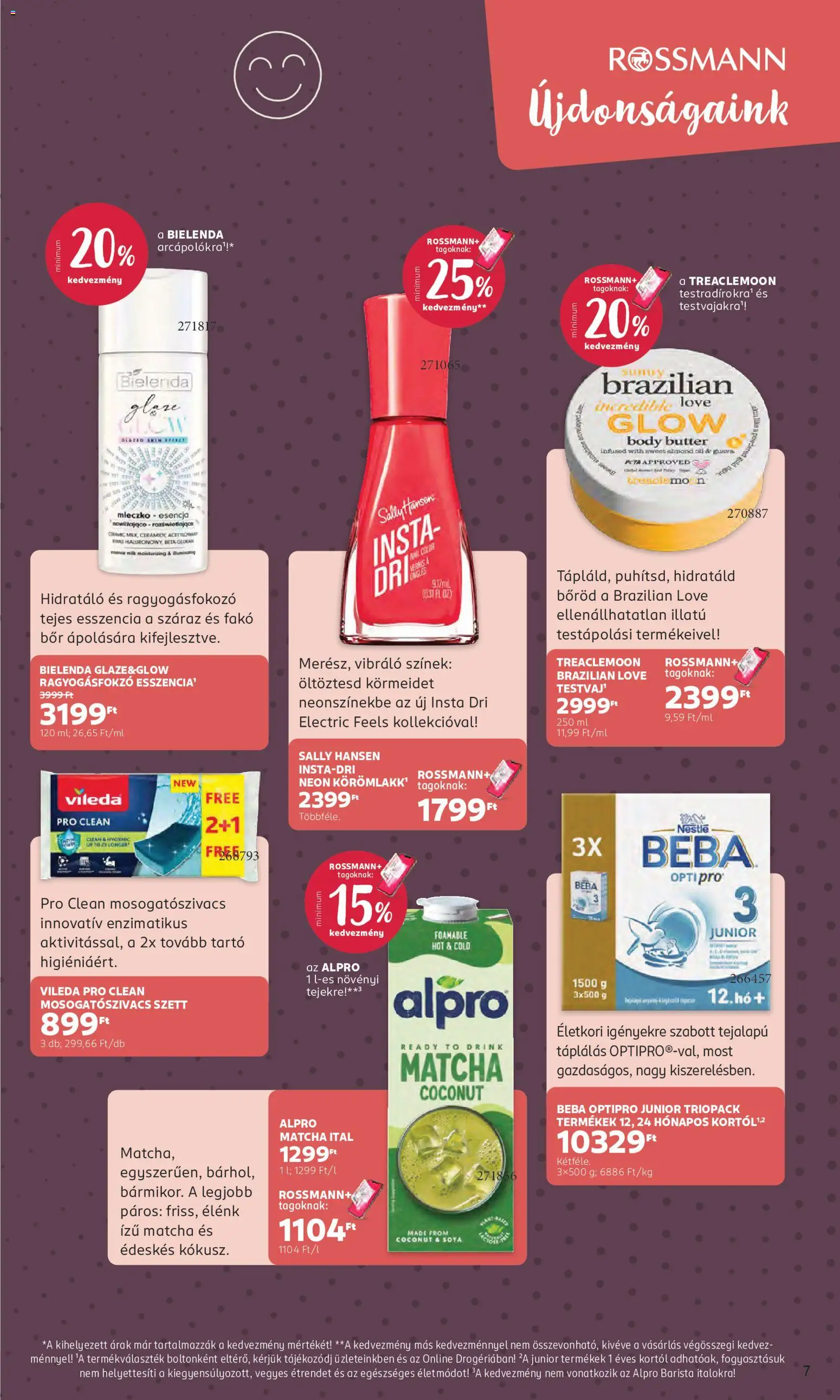 Rossmann akciós ujság - amely érvényes a következő dátumtól: 01.06.2026 | Oldal: 7 | Termékek: Body, Pita, Bor, Vileda