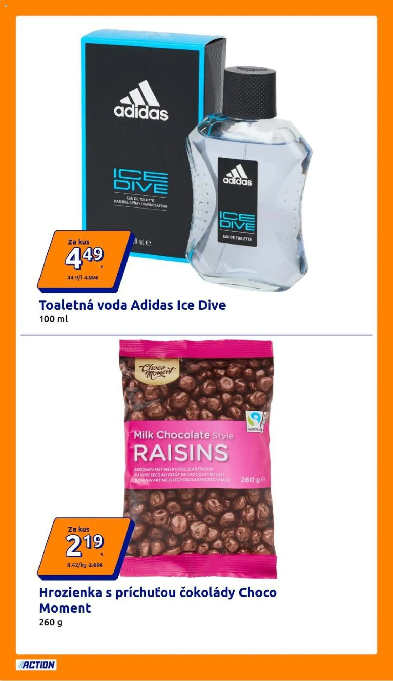 Nové Action akcie – leták je platný od 07.10.2026 | Strana: 2 | Produkty: Toaletná voda, Adidas, Hrozienka, Voda