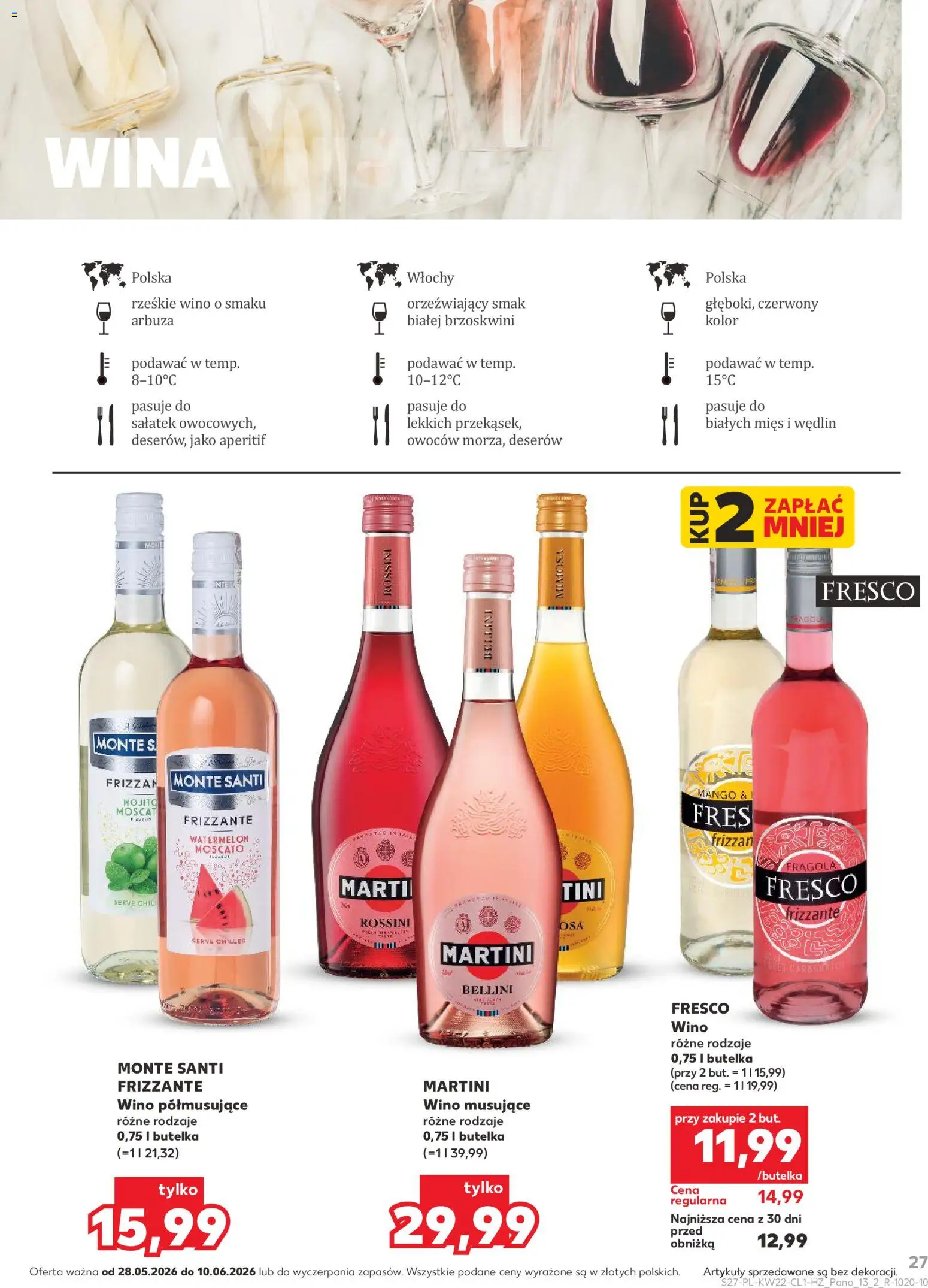 Kaufland Polsko leták - Barek od 28.05.2026 | Strana: 27 | Produkty: Mango, Martini, Moscato, Bellini