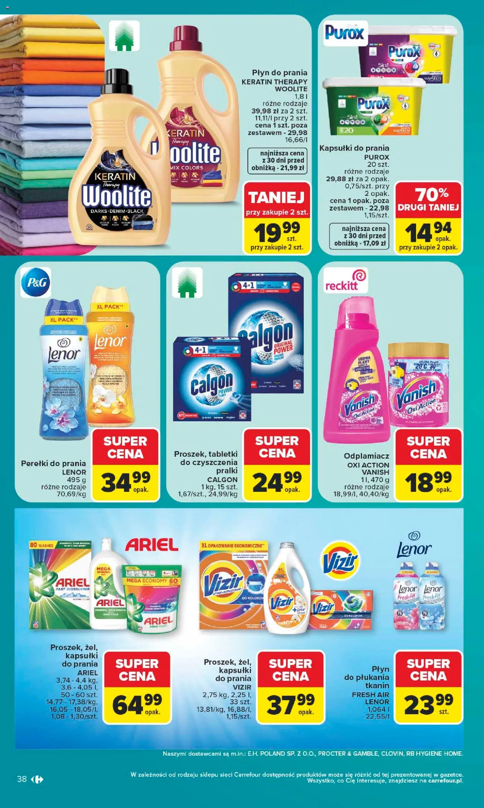 Carrefour gazetka od 06.07.2026 | Strona: 38 | Produkty: Vanish, Calgon, Dorada, Odplamiacz