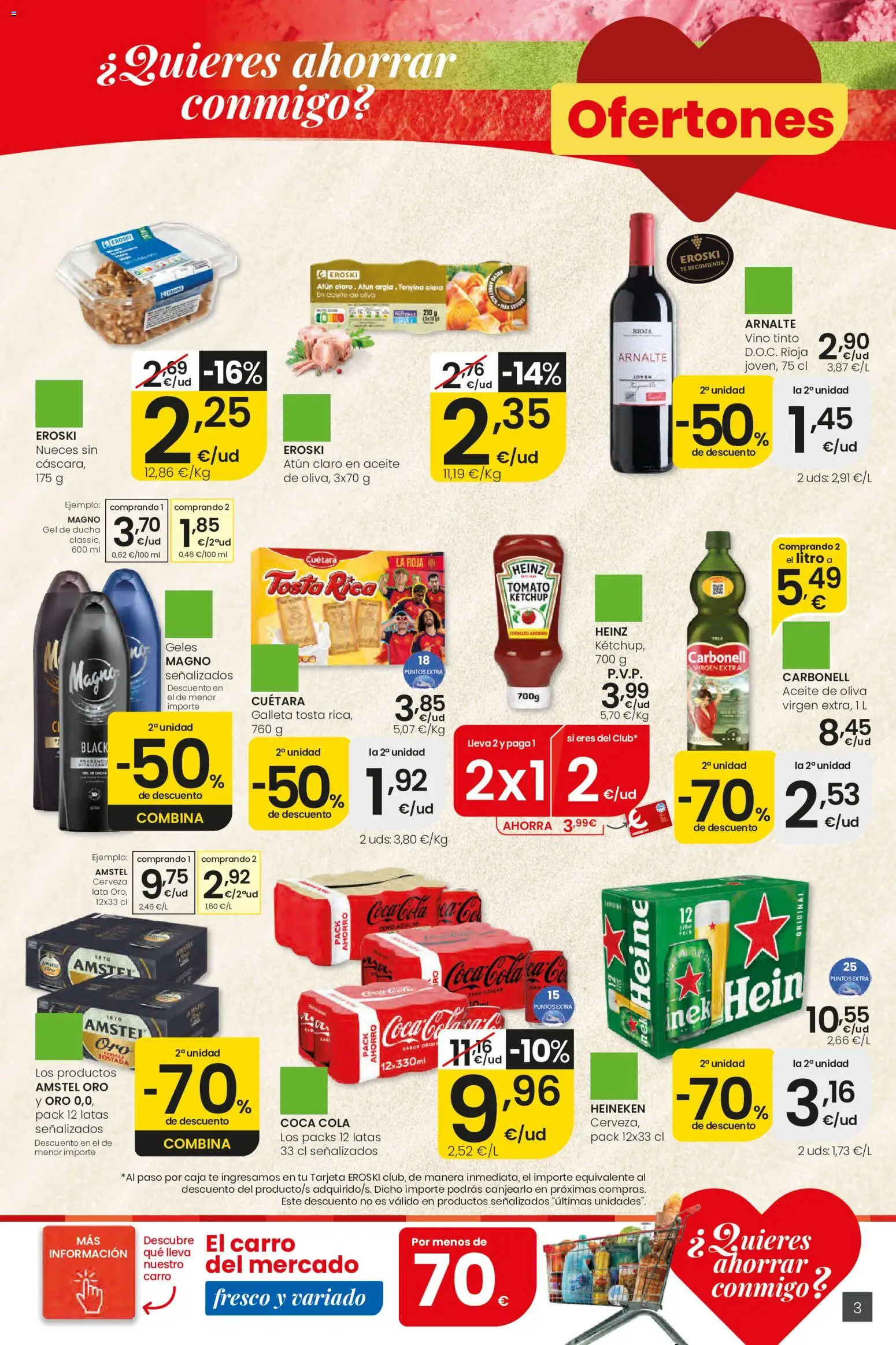 Eroski Ofertones de verano │ válido desde el 28.05.2026 | Página: 3 | Productos: Gel de ducha, Aceite de oliva, Atún claro, Ducha