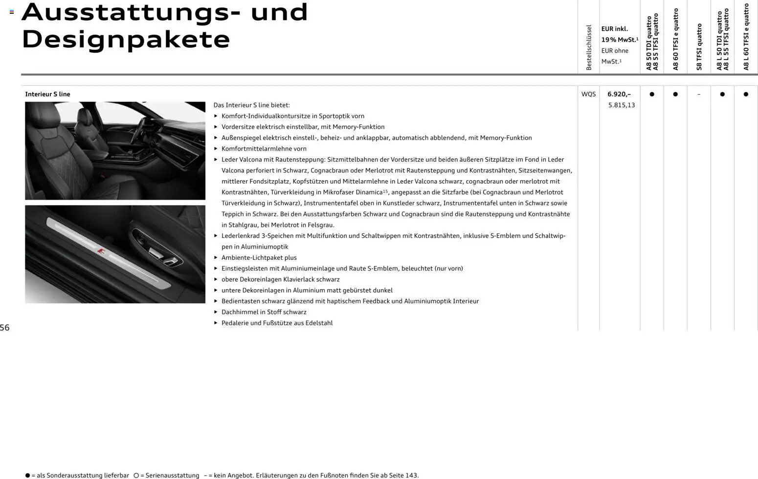 Audi A8 – gültig ab 28.10.2025 | Seite: 56 | Produkte: Teppich