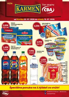 KARMEN CBA leták platný od 02.07.2026