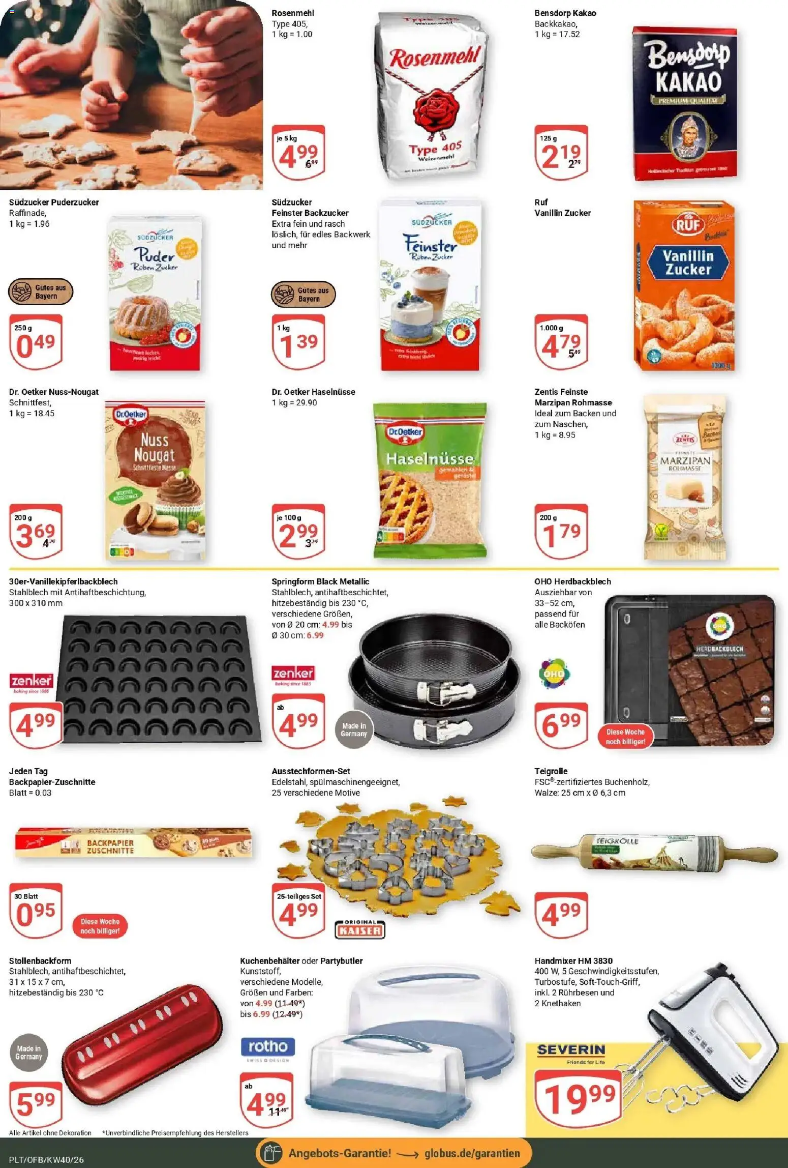 Globus Prospekt Plattling (ab 28.09.2026) » Angebote online | Seite: 18 | Produkte: Puder, Handmixer, Zucker, Backofen