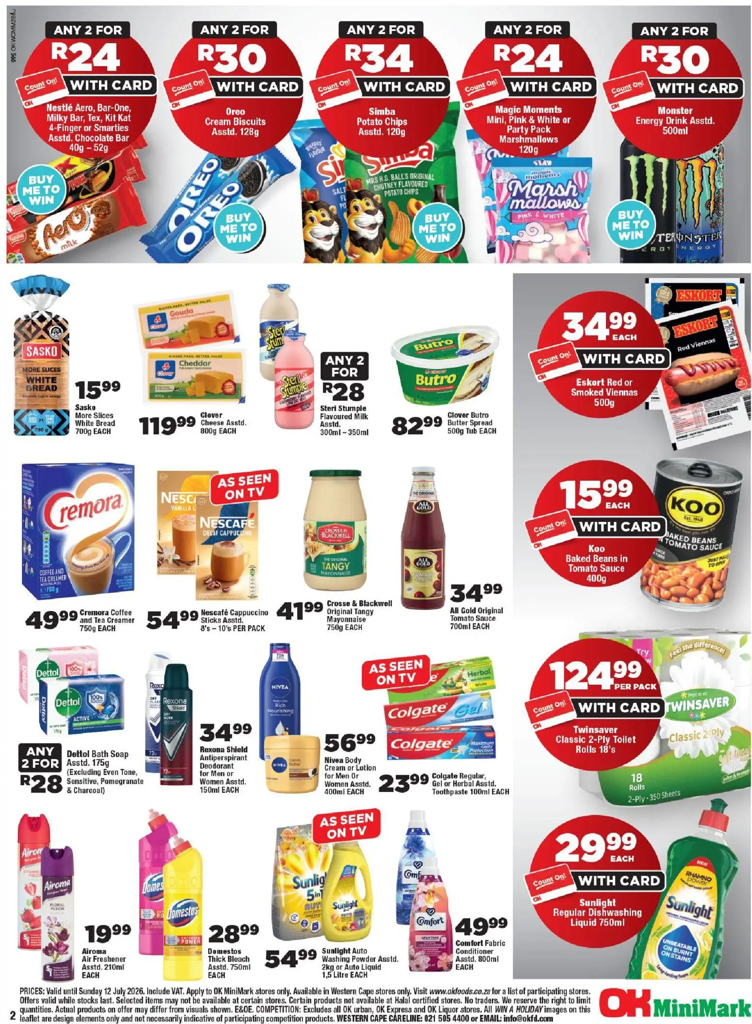 New OK Foods catalogue – valid from 24/06/2026 | Page: 2 | Products: Air freshener, Chips, Washing powder, Lotion