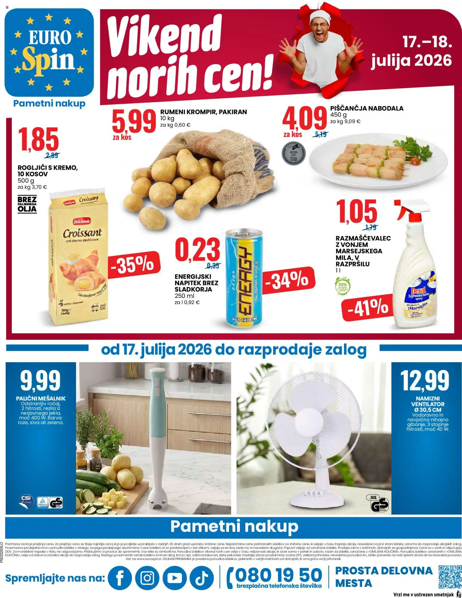 Novi Eurospin katalog ponudbe – veljaven od 16.07.2026 | Stran: 16 | Izdelki: Mesalnik, Ventilator, Kos, Barva