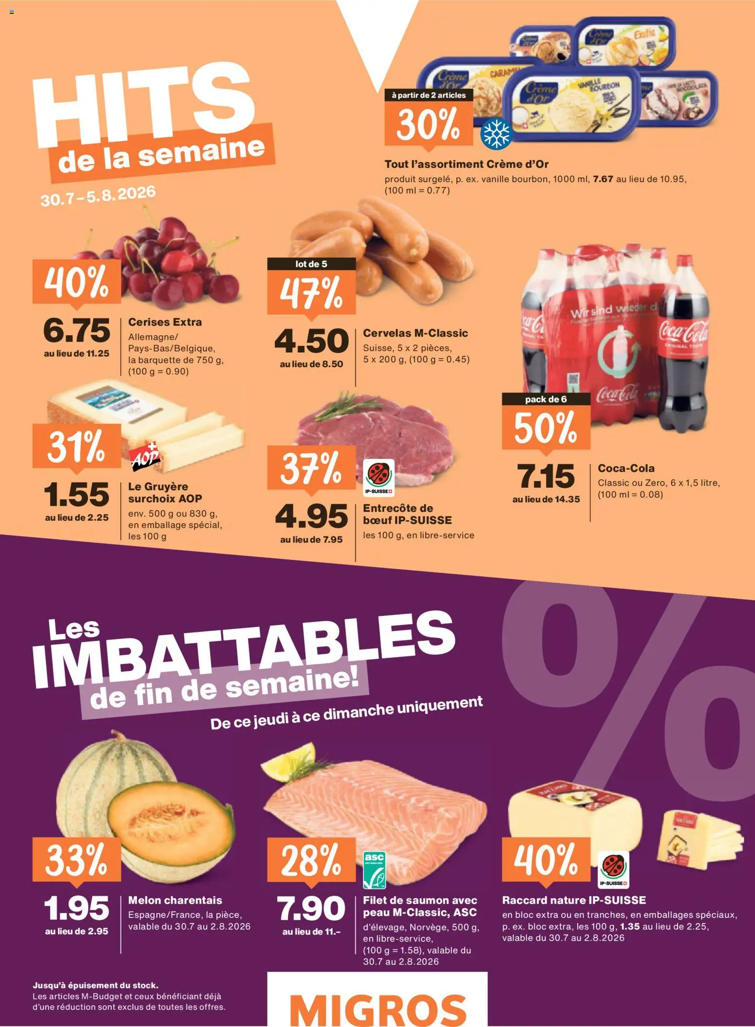 Migros aktionen Magazine FR – gültig ab 29.07.2026 | Seite: 56 | Produkte: Coca Cola, Bourbon, Creme