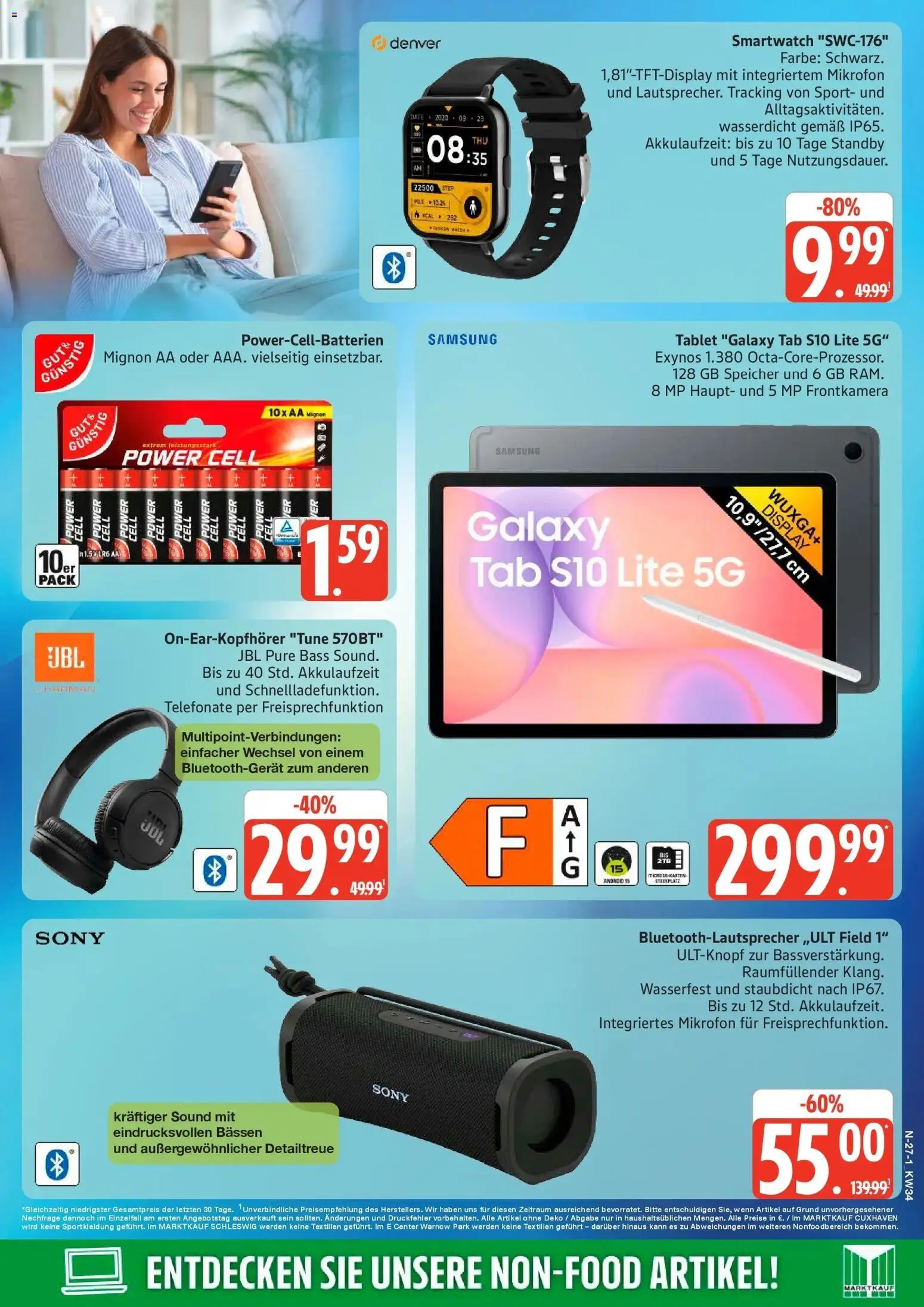 Edeka Prospekt Rostock (ab 17.08.2026) » Angebote Online | Seite: 27 | Produkte: Mikrofon, Sony, Smartwatch, Samsung