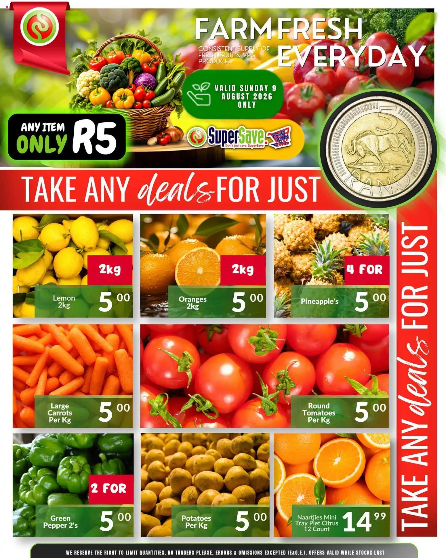 New Super Save catalogue – valid from 09/08/2026 | Page: 8 | Products: Carrots, Fruit, Pepper, Lemon