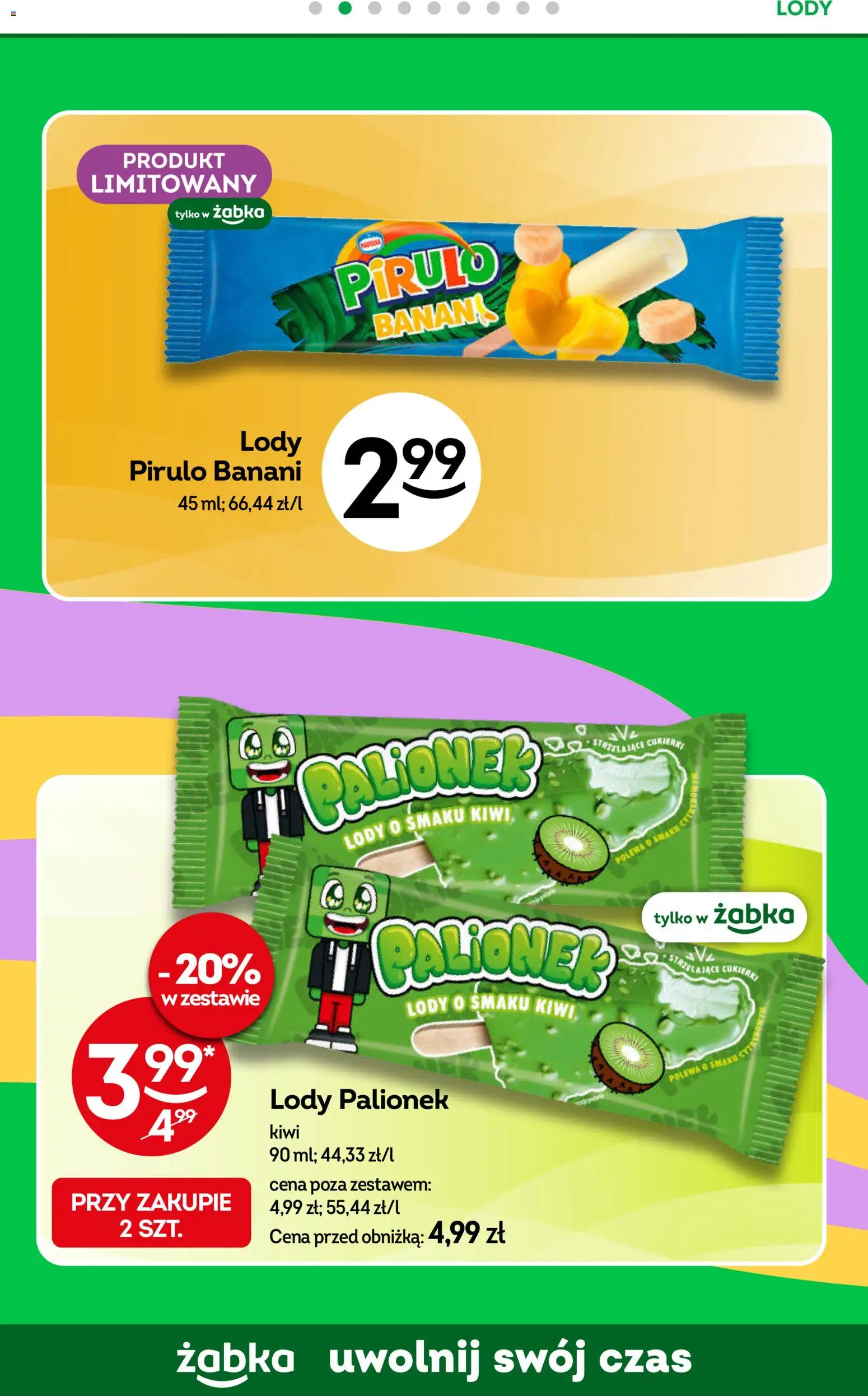Żabka gazetka od 10.08.2026 | Strona: 53 | Produkty: Kiwi, Lody