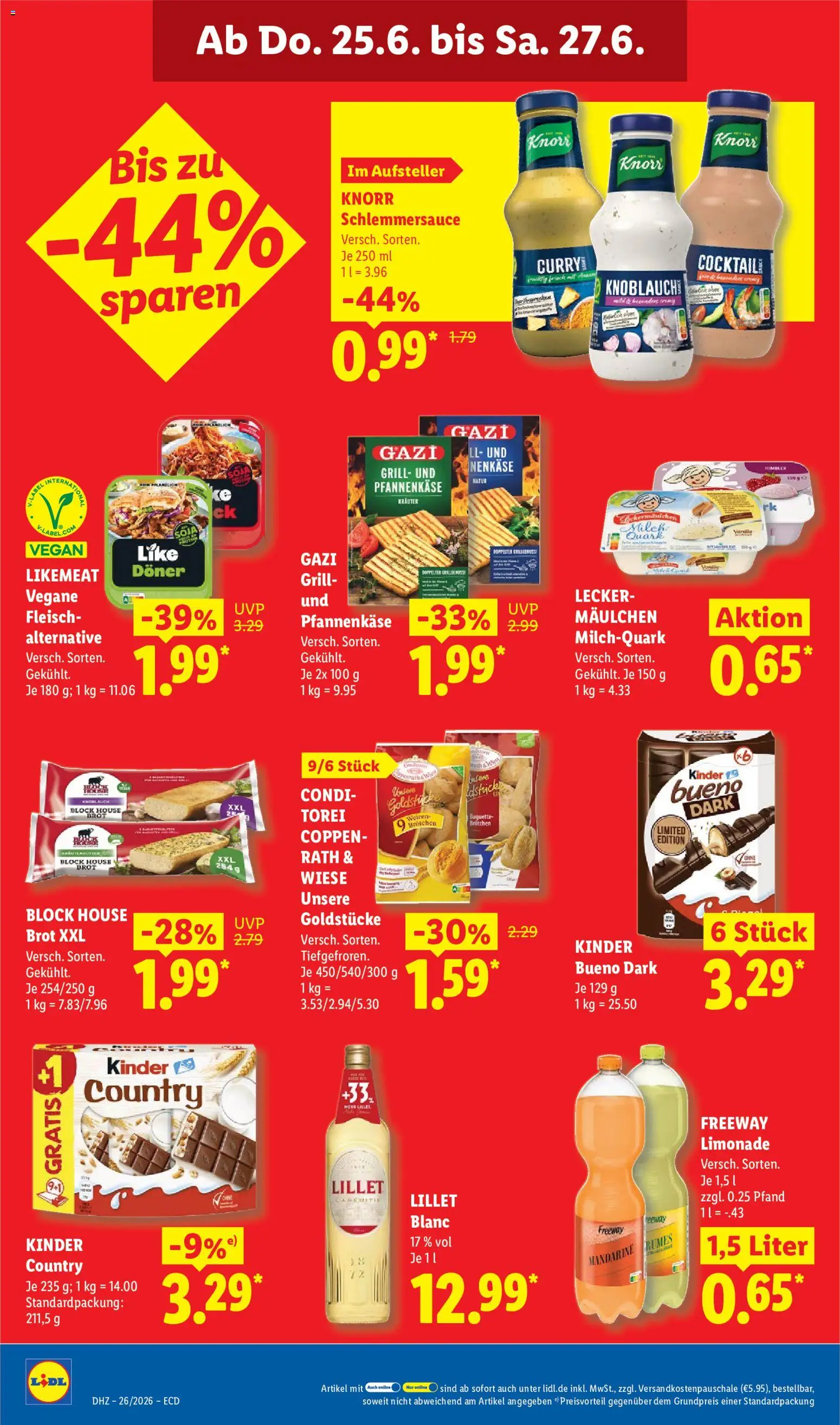 Lidl Německo leták od 22.06.2026 | Strana: 64 | Produkty: Vegan, Knorr, Kinder