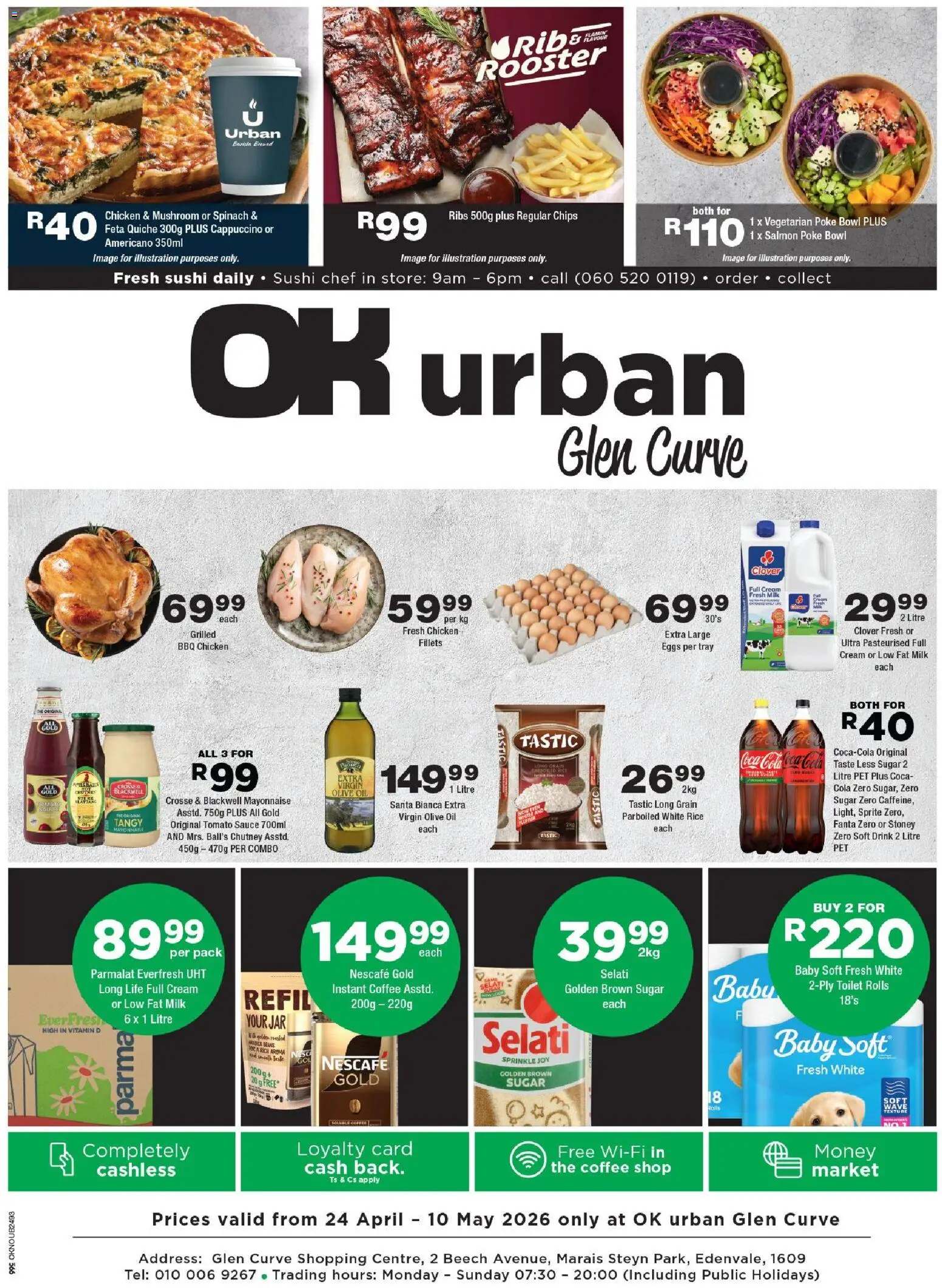 New OK Foods catalogue – valid from 24.04.2026 | Page: 1 | Products: Sprite, Mayonnaise, Sauce, Sugar