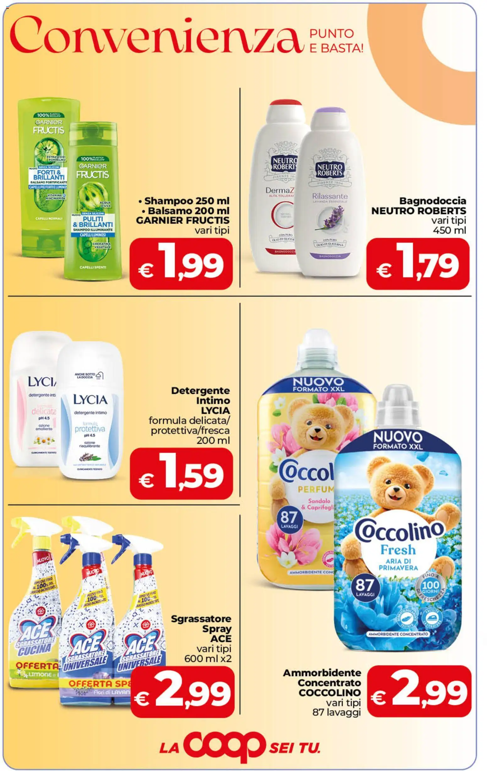 Volantino COOP del 02/10/2026 | Pagina: 5 | Prodotti: Sgrassatore, Acqua, Limone, Lavanda