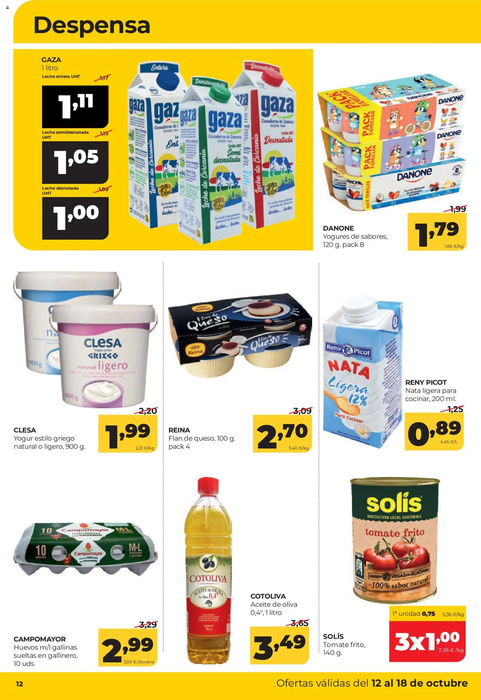Alimerka folleto Castilla y León │ válido desde el 12/10/2026 | Página: 14 | Productos: Queso, Yogur, Aceite, Nata