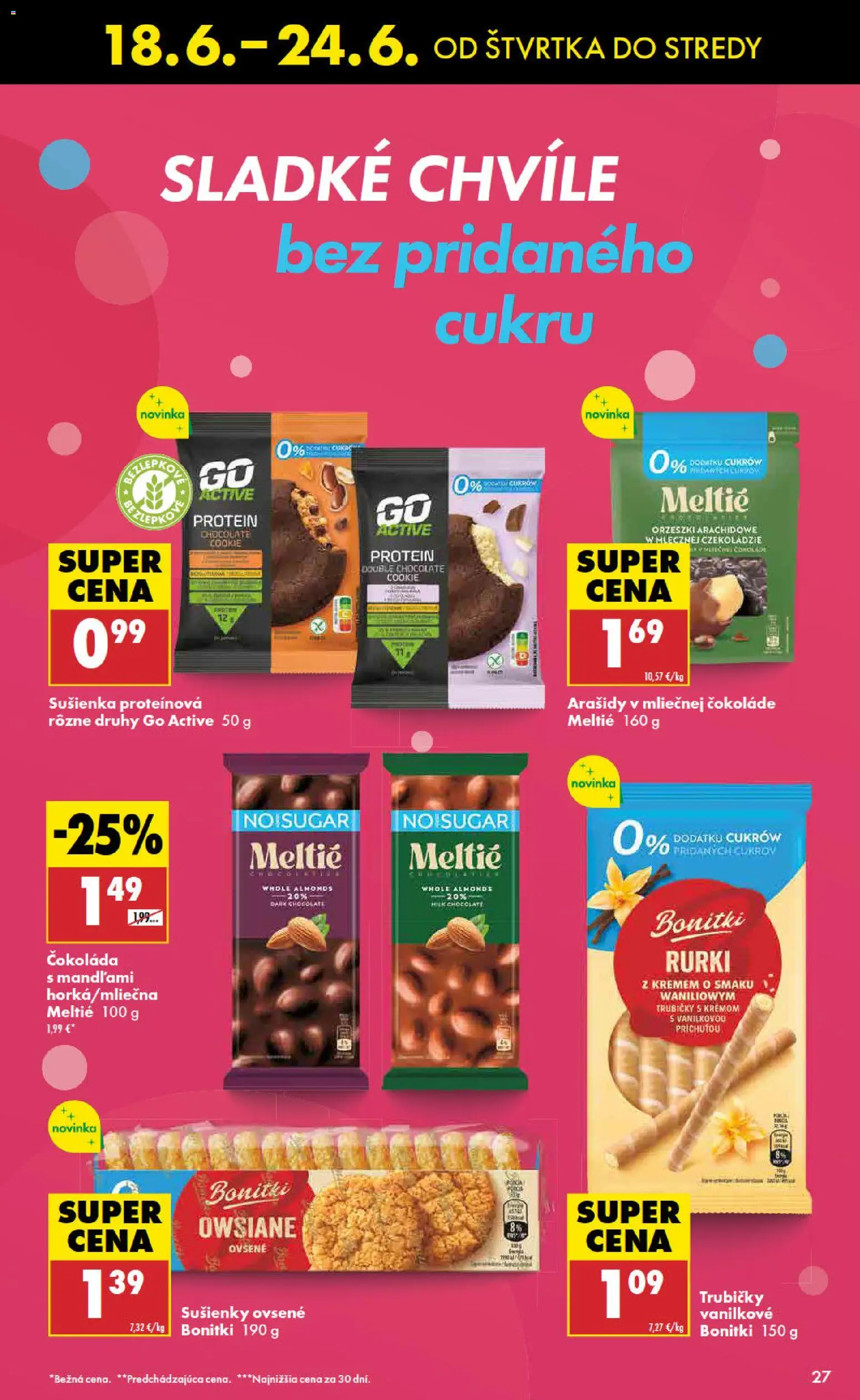 Nové Biedronka akcie – leták je platný od 18.06.2026 | Strana: 27 | Produkty: Protein, Čokoláda, Arašidy