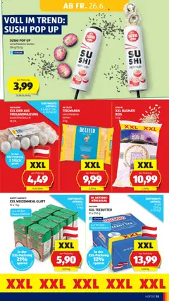 Hofer Flugblatt ab 26.06.2026 gültig | Seite: 15 | Produkte: Eier, Reis