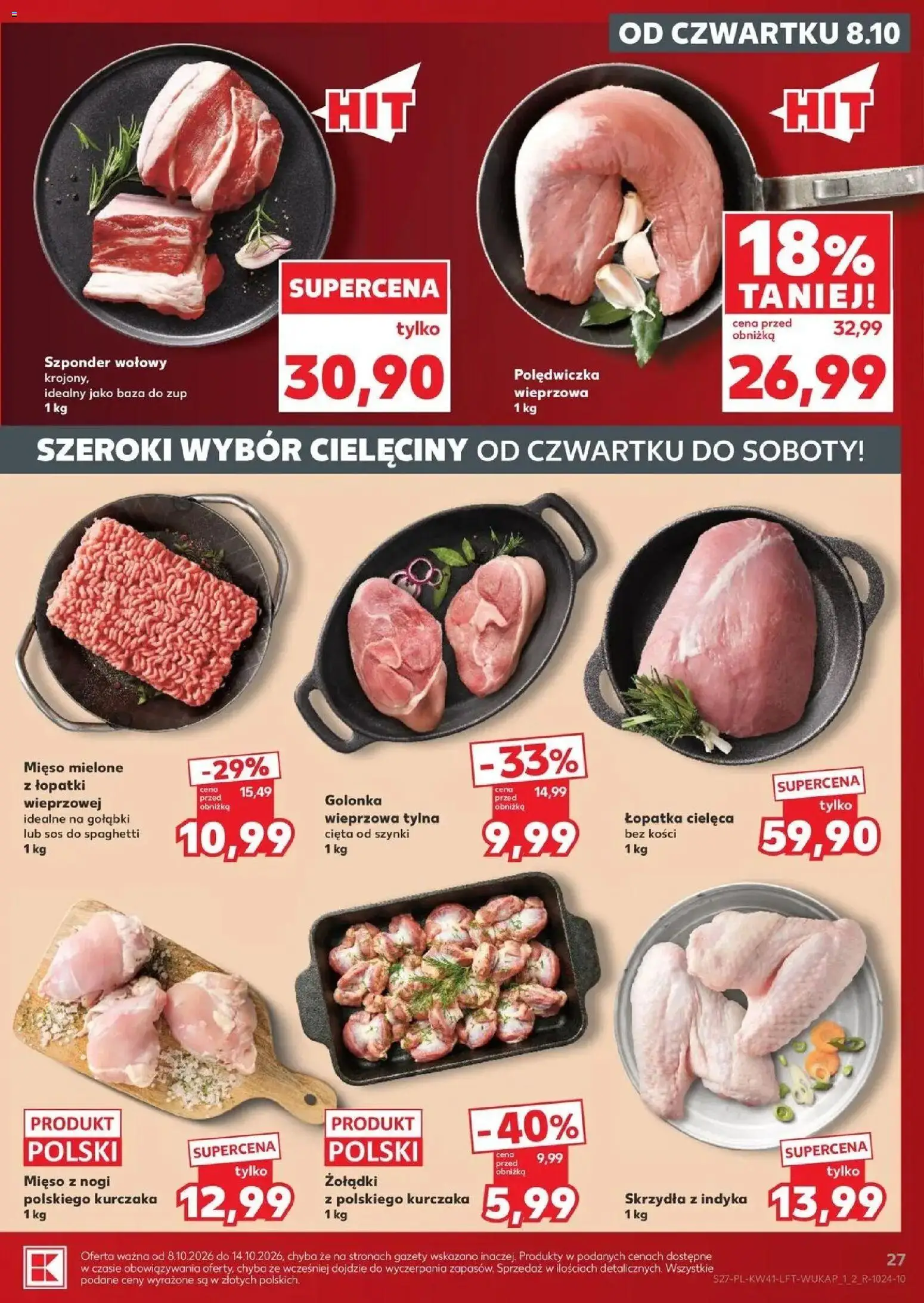 Kaufland aktualna gazetka od 08.10.2026 - od jutra PDF | Strona: 27 | Produkty: Gołąbki, Mięso mielone, Sos do spaghetti, Sos