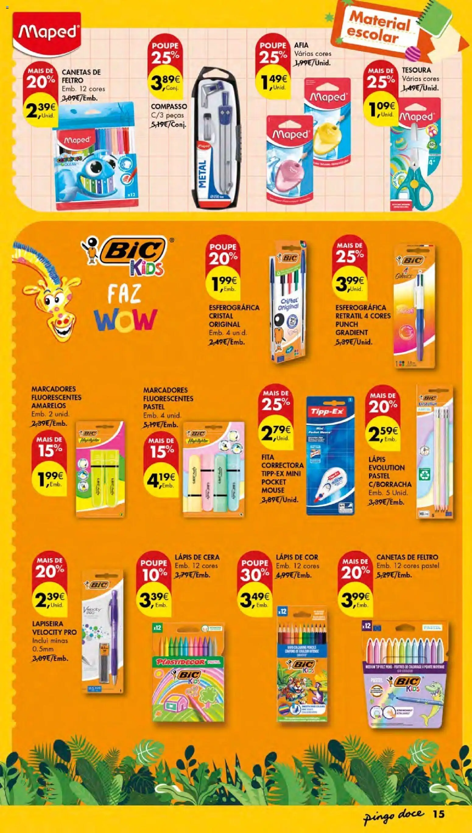 Pingo Doce Regresso às Aulas Açores │ válido de 20/08/2026 | Página: 15 | Produtos: Mouse, Cera