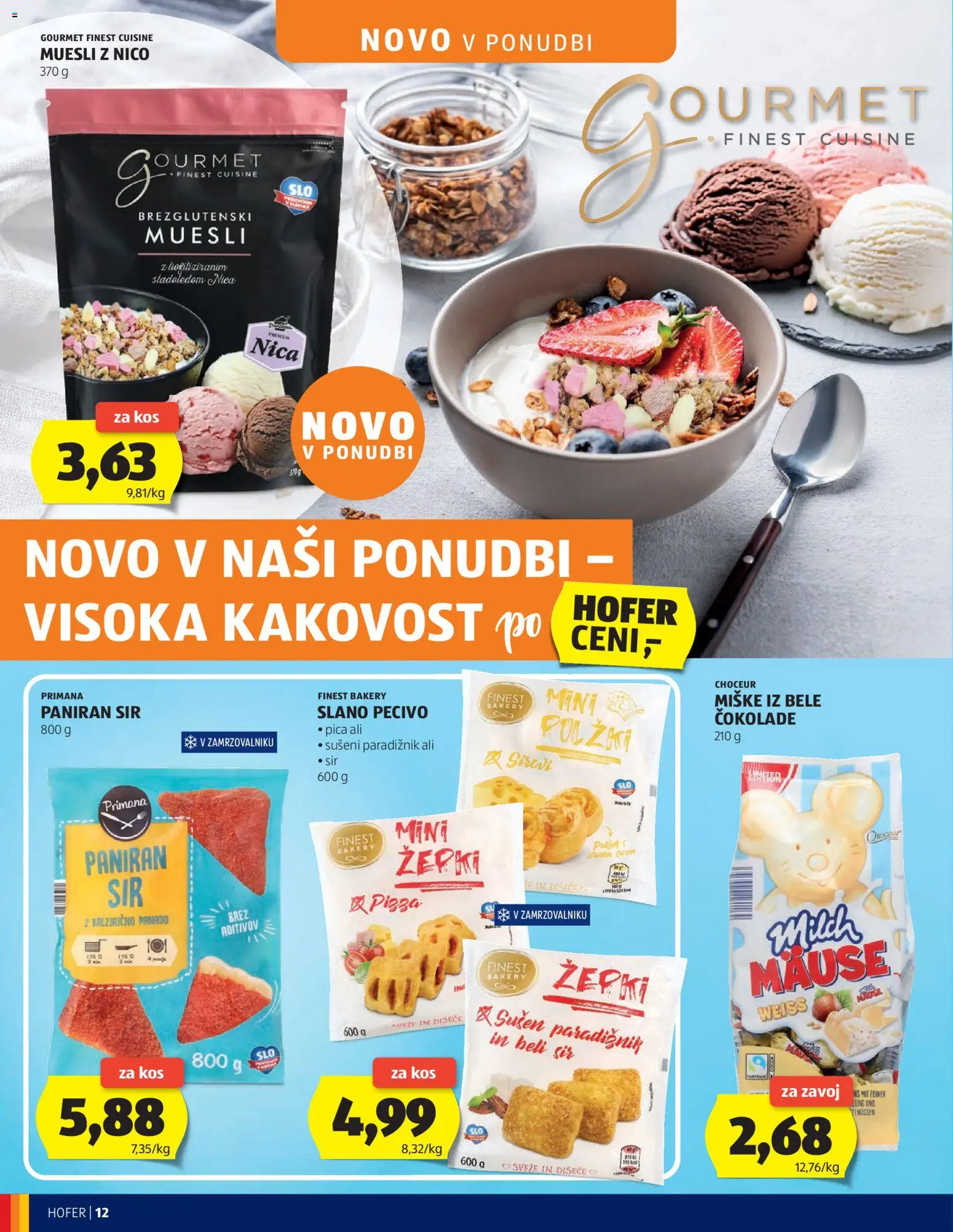 Hofer SI katalog | vrijedi od 08.07.2026 | Stranica: 12 | Proizvodi: Pica, Sir, Pizza, Pecivo