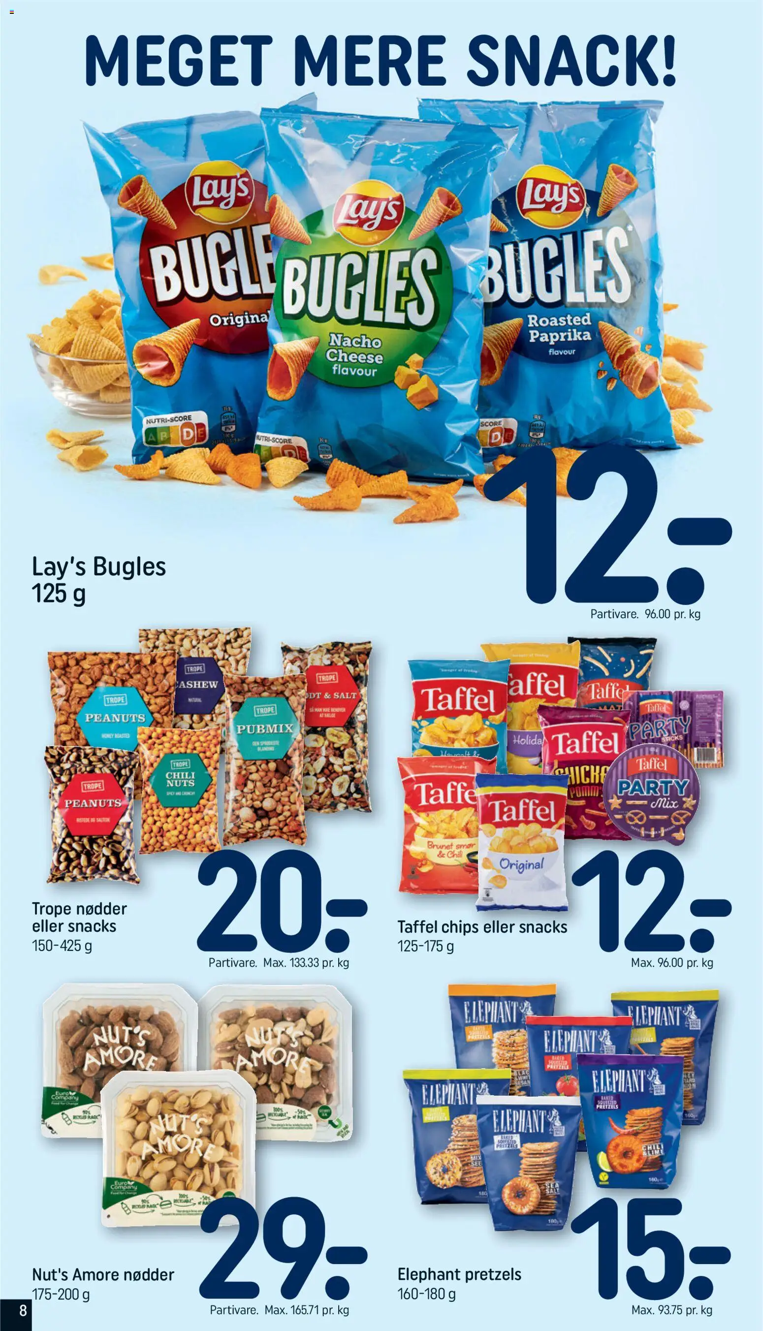 Rema 1000 tilbudsavis – gyldig fra 31.05.2026 | Side: 8 | Produkter: Chips, Nødder, Peanuts, Paprika
