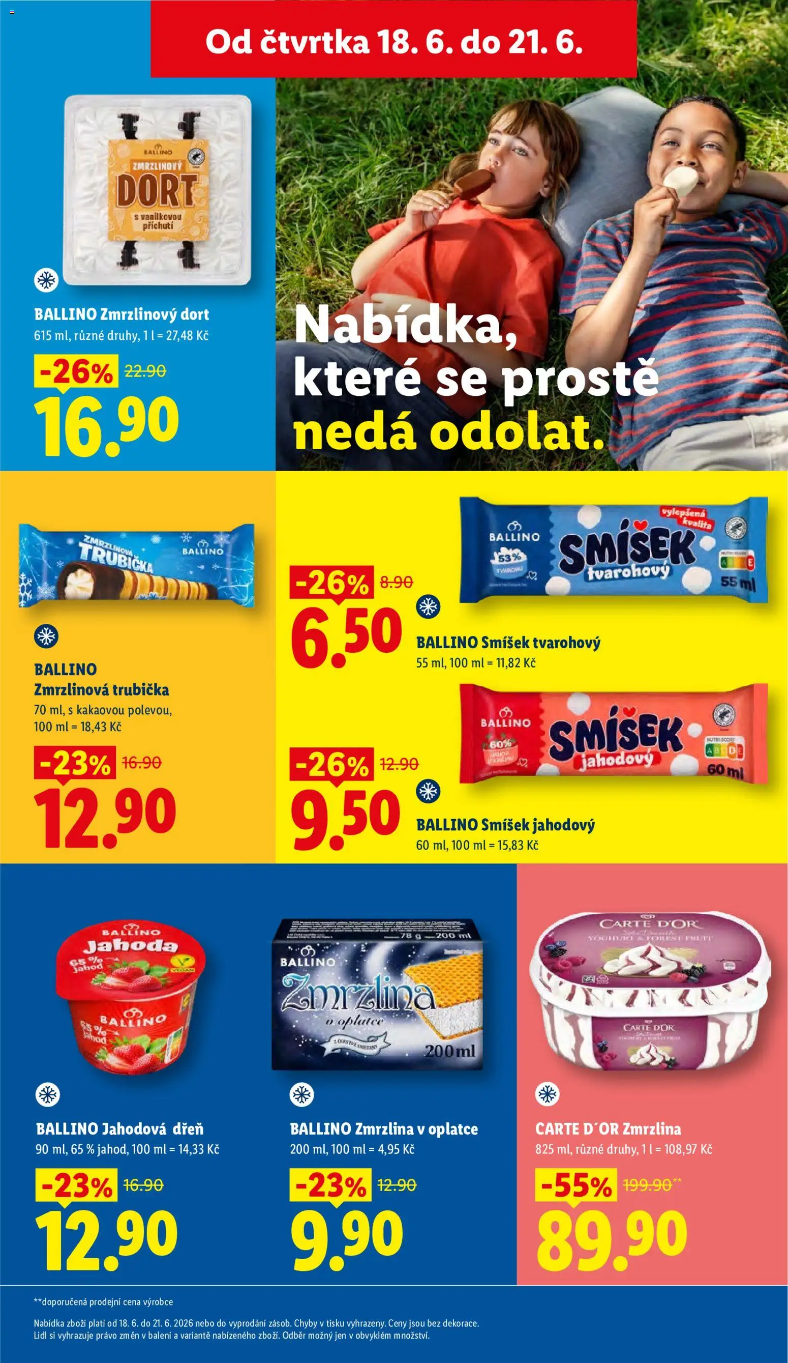 Lidl leták od 18.06.2026 | Strana: 19 | Produkty: Carte D'Or zmrzlina, Zmrzlina, Carte d'or, Sorbet