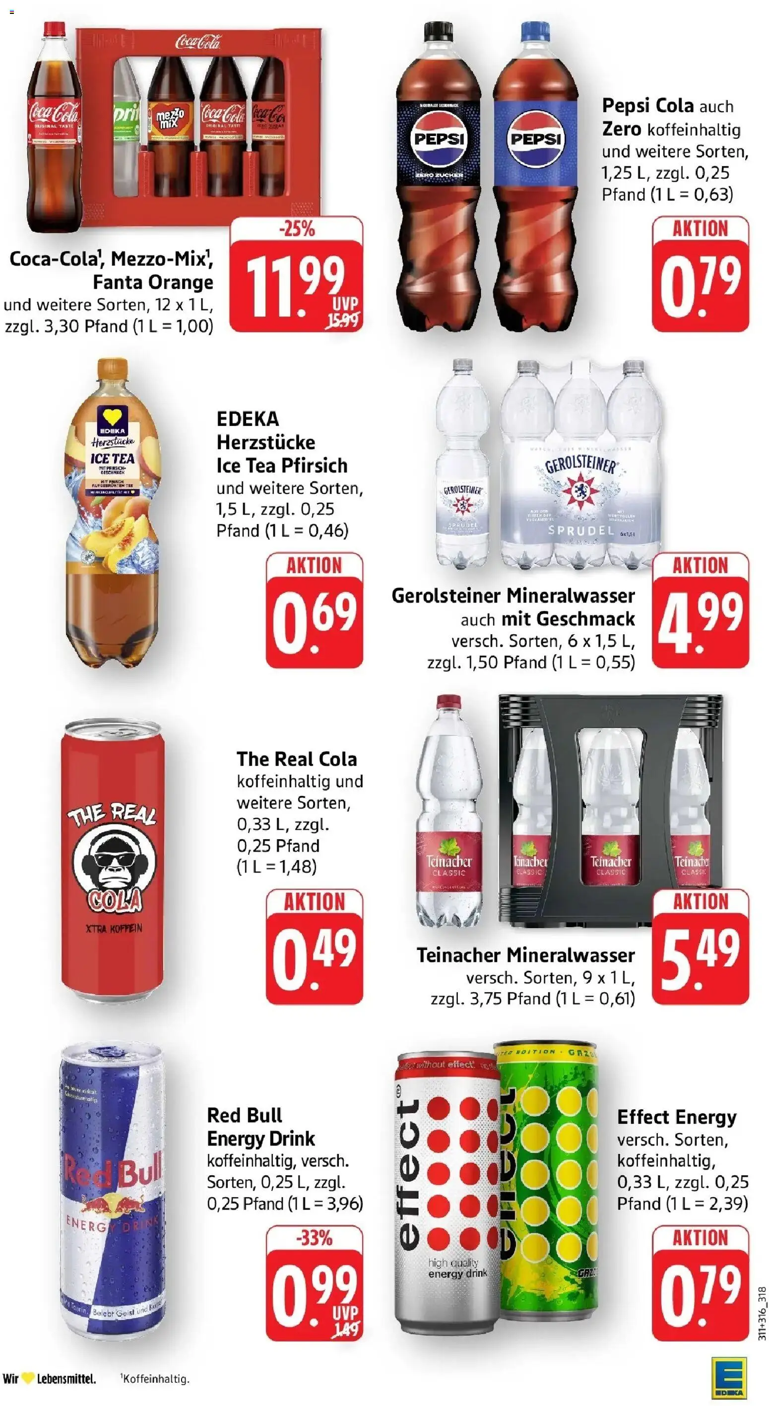 Edeka Prospekt Vaihingen-Kleinglattbach (ab 31.08.2026) » Angebote Online | Seite: 32 | Produkte: Red bull, Fanta, Pfirsich, Gerolsteiner
