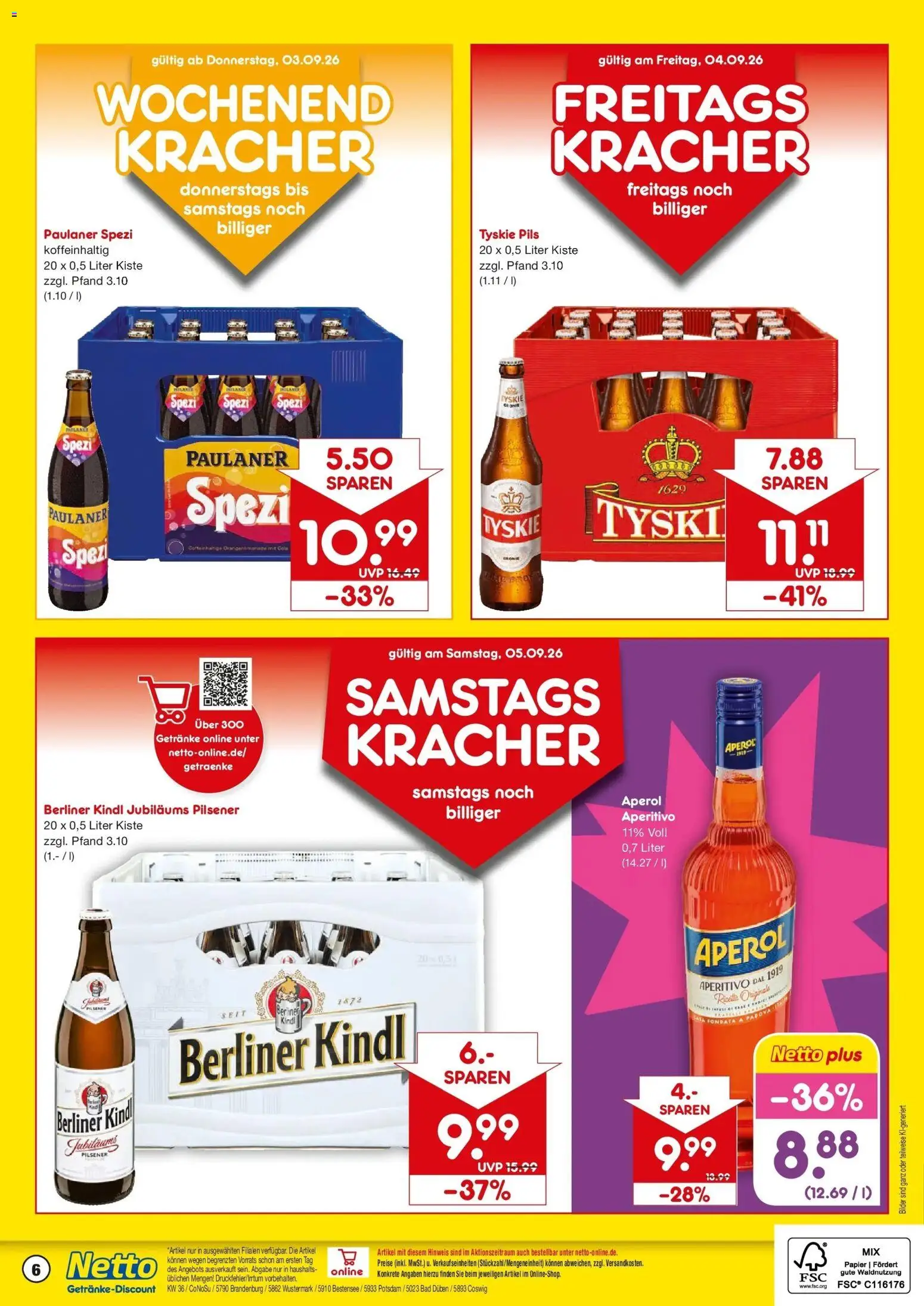Netto Marken-Discount Prospekt Coswig-Anhalt – gültig ab 31.08.2026 | Seite: 6 | Produkte: Tyskie, Pils, Bilder, Paulaner