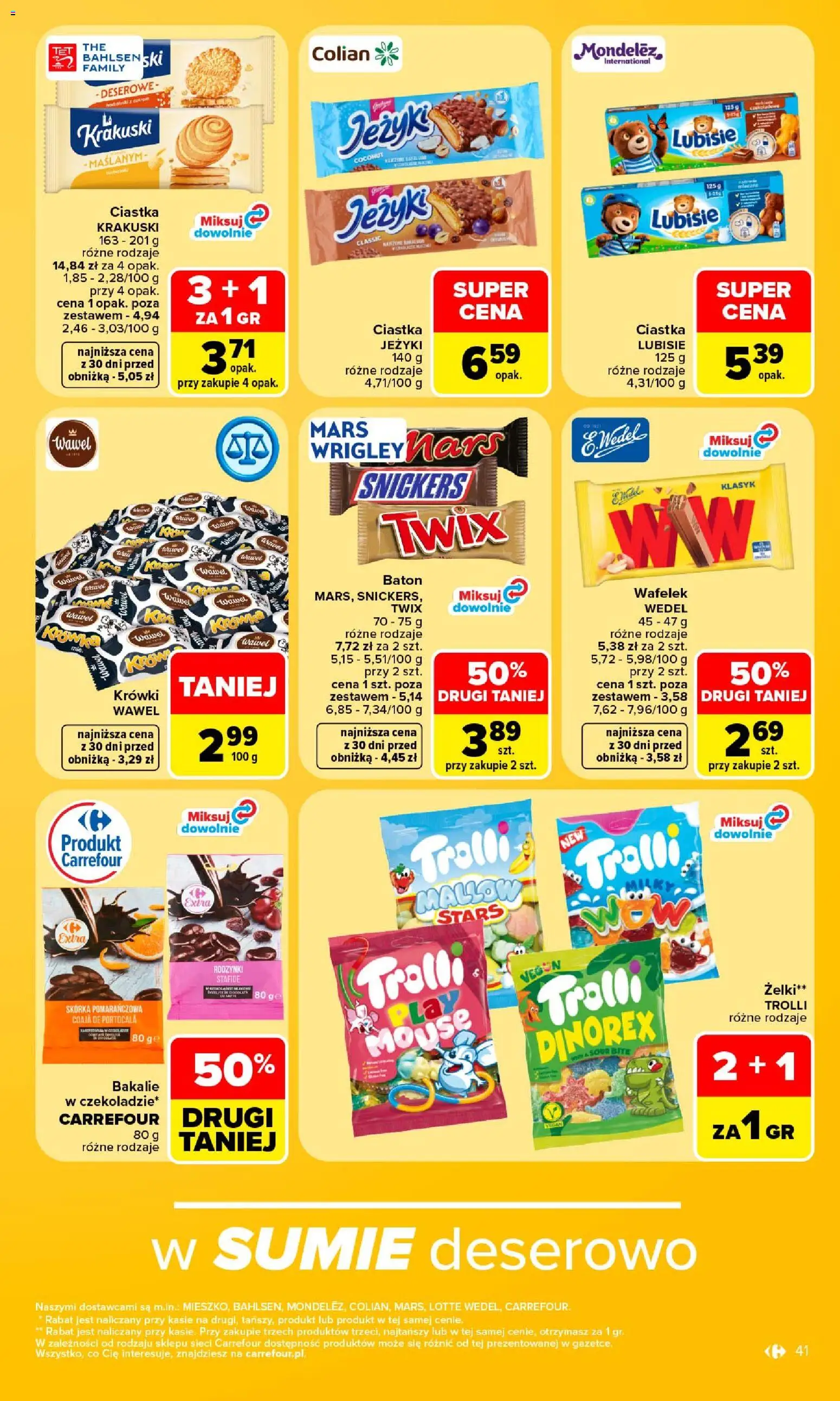 Carrefour gazetka od 14.09.2026 | Strona: 43 | Produkty: Skórka pomarańczowa, Wafelek, Baton, Krówki