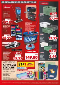 Pogląd oferty "VILEDA H2PRO Mop obrotowy z wiadrem, Vileda H2PRO mop obrotowy z wiadrem, innowacyjny dwukomorowy system wiadra na czystą i brudną wodę, trójkątna głowica mopa pozwala dotrzeć do ciasnych przestrzeni." - ważna od 03.09.2026 | Strona: 20 | Produkty: Karta, Mop obrotowy vileda, Mop obrotowy, Vileda