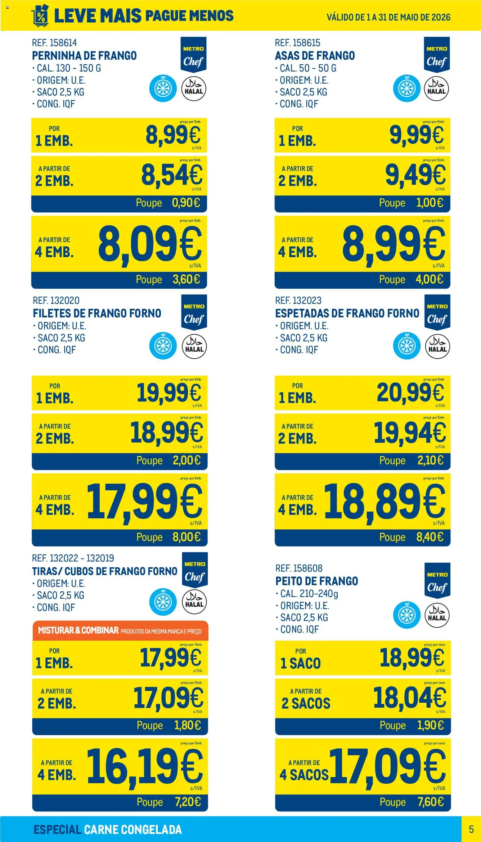 Makro Leve Mais Pague Menos - Carne Congelada │ válido de 01.05.2026 | Página: 5 | Produtos: Asas de frango, Forno, Frango, Carne
