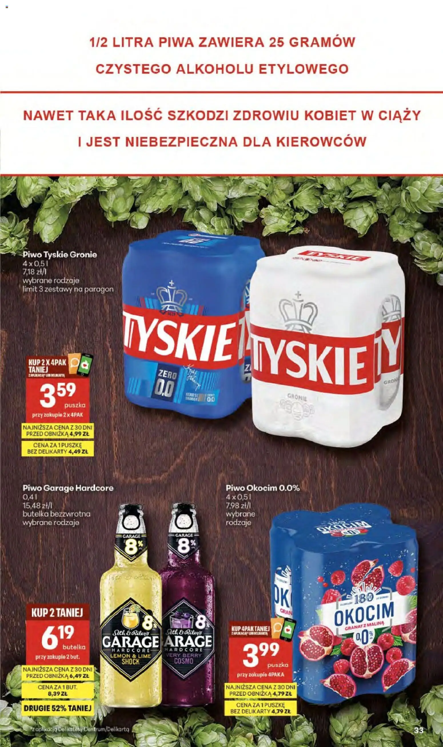 Delikatesy Centrum gazetka - Sklepy Własne od 14.05.2026 | Strona: 33 | Produkty: Malina, Delikatesy, Tyskie, Piwo