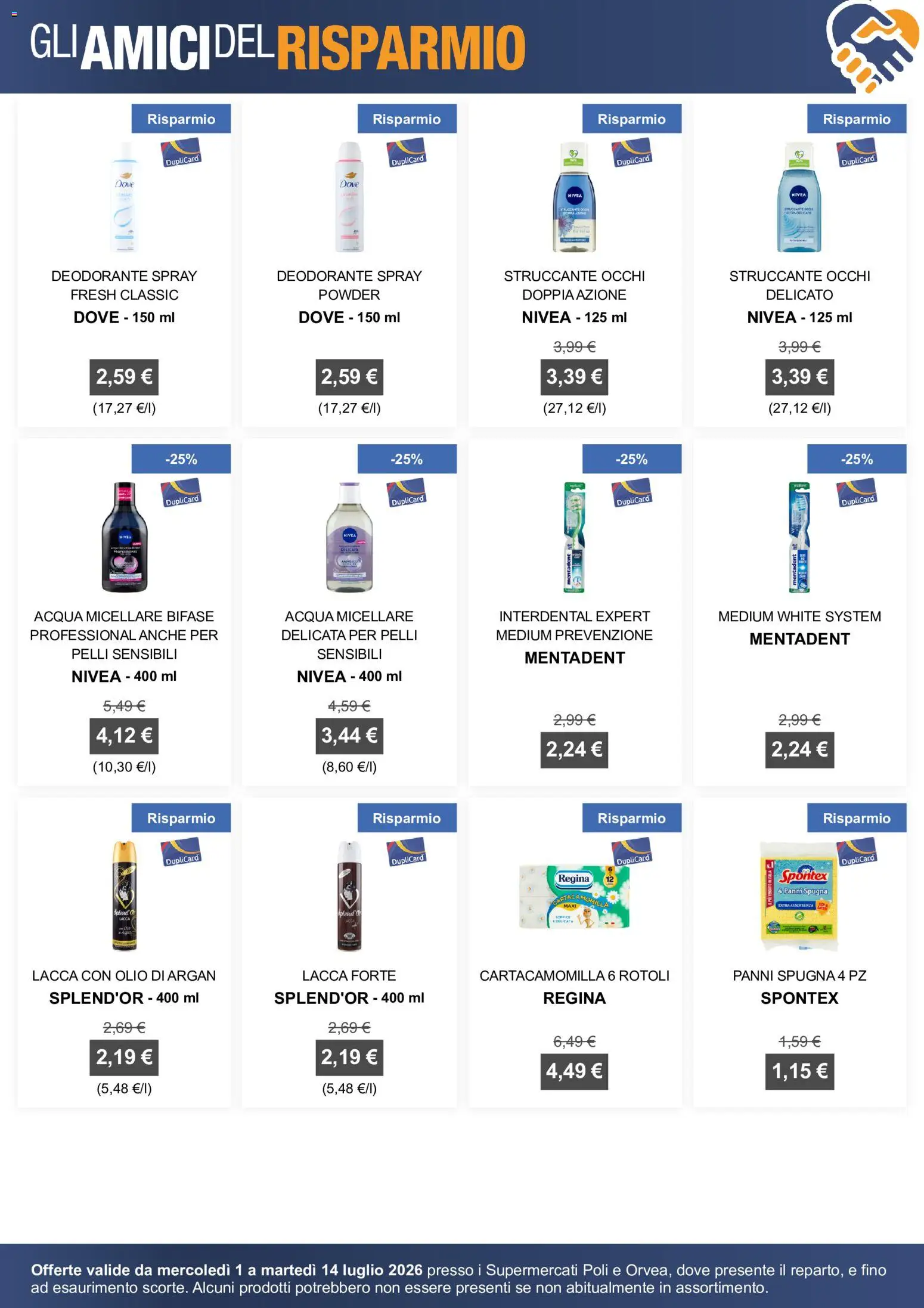 Volantino Poli del 01/07/2026 | Pagina: 6 | Prodotti: Acqua micellare, Struccante, Deodorante, Acqua