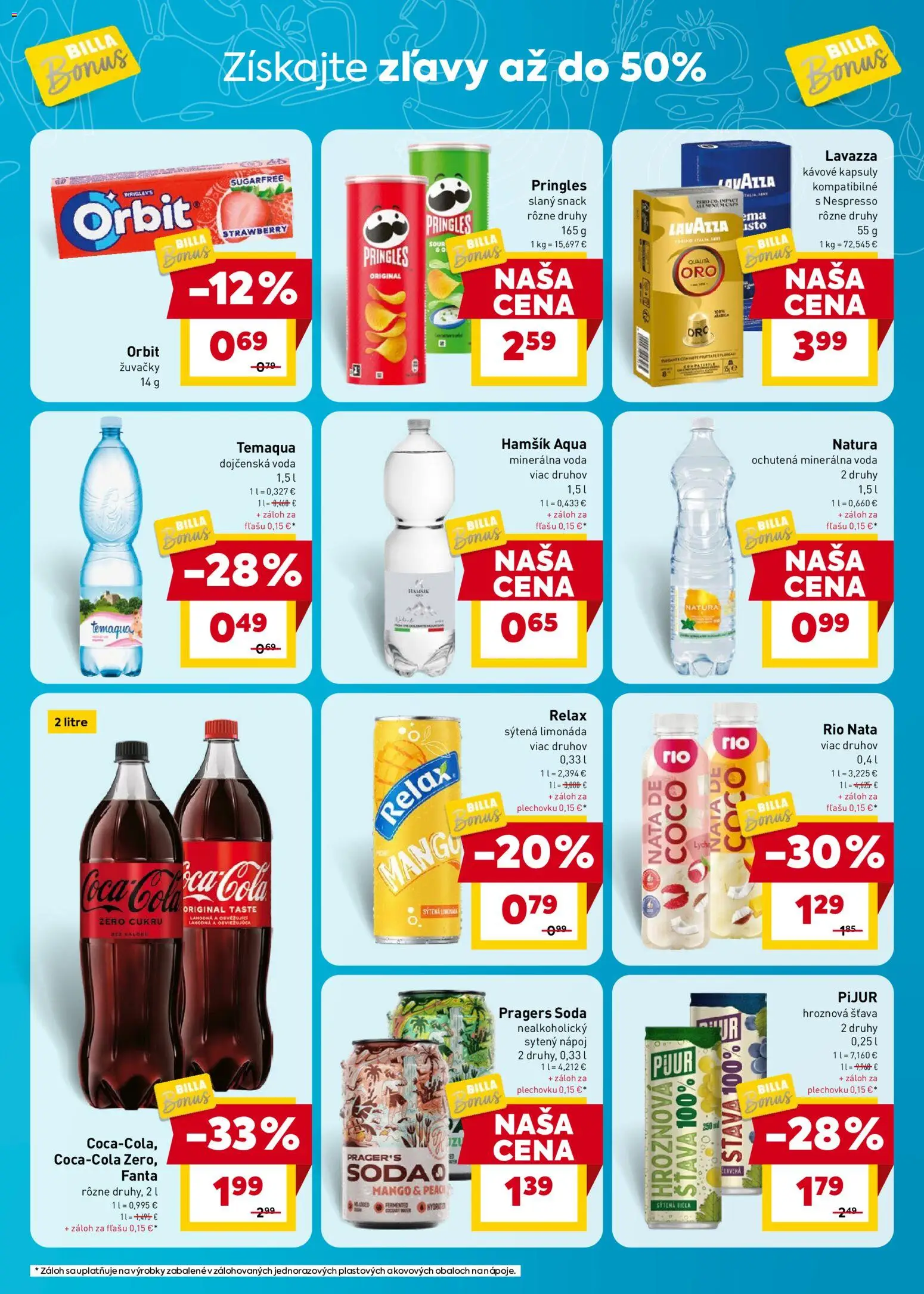 Nové Billa akcie – leták je platný od 12.08.2026 | Strana: 5 | Produkty: Pringles, Žuvačky, Cola, Dojčenská voda