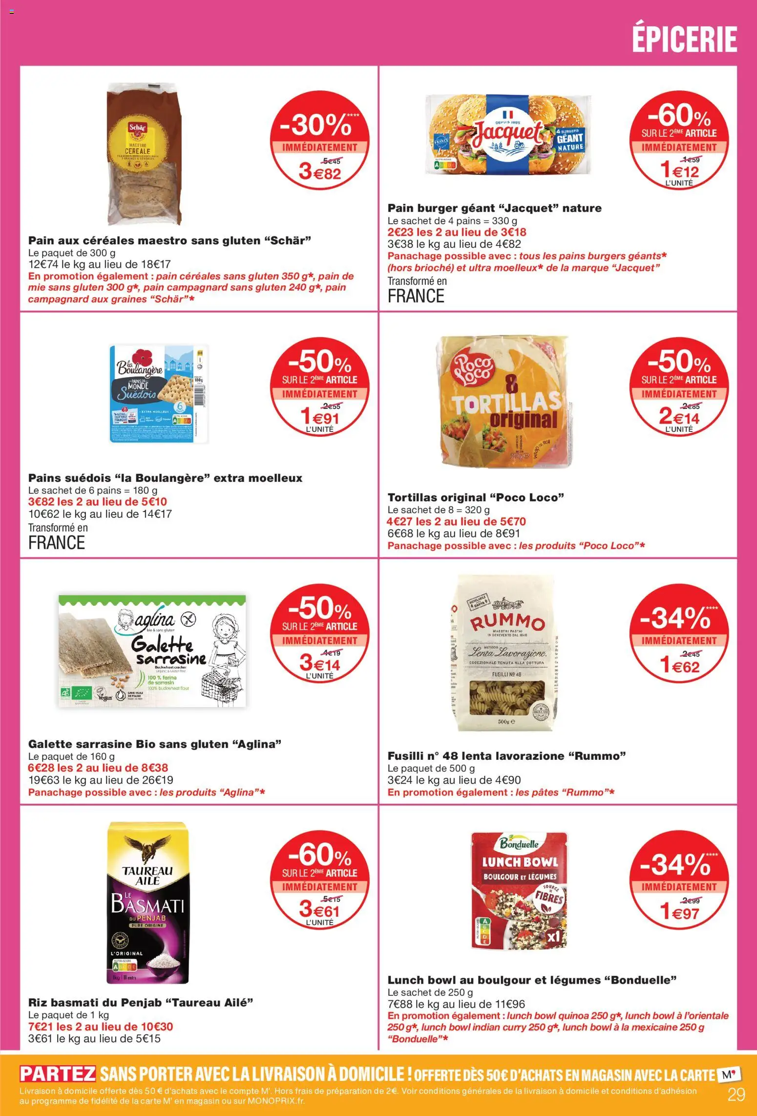 {H1} | Page: 29 | Produits: Fusilli, Tortillas, Curry, Riz
