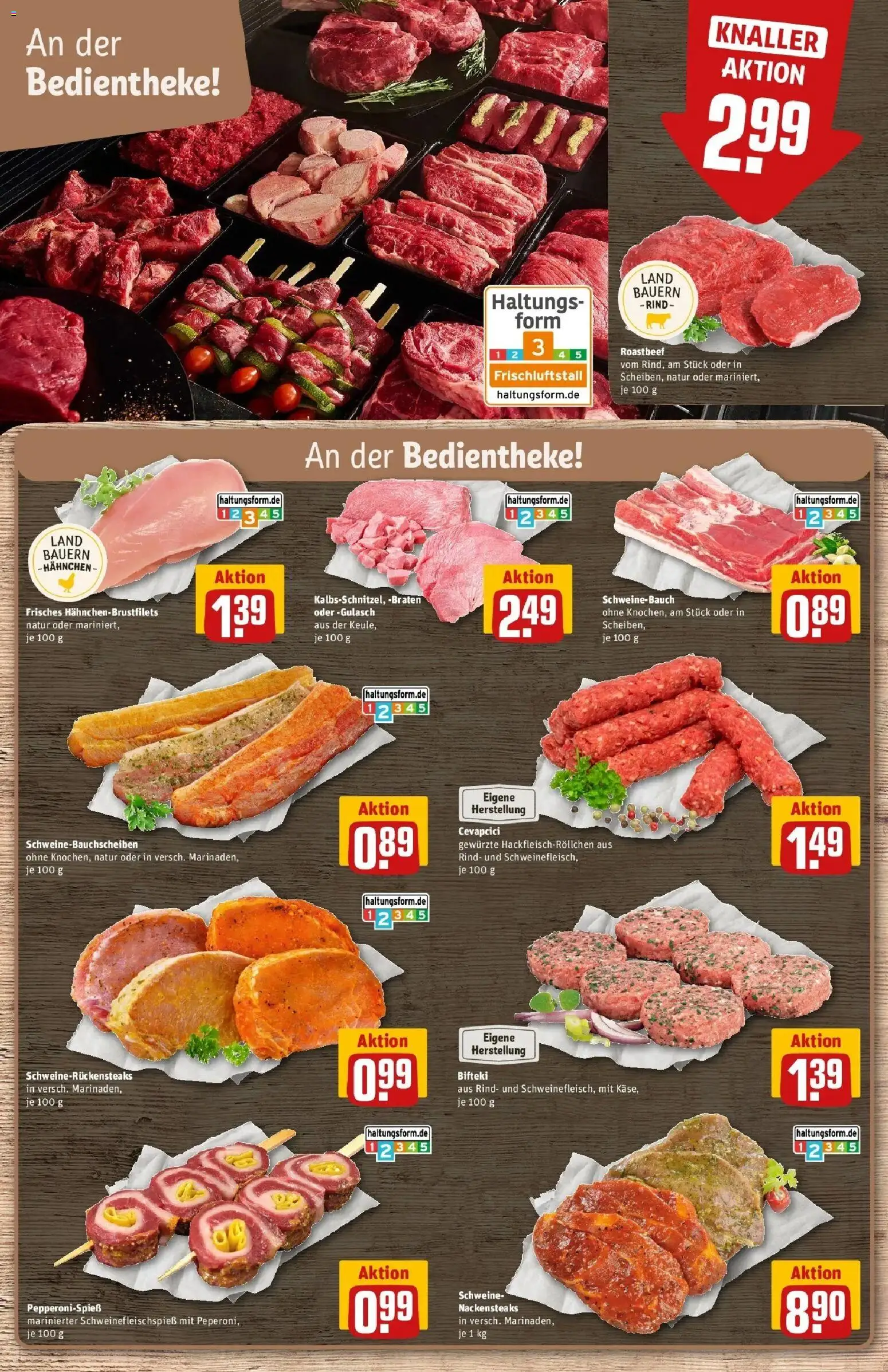 Rewe Prospekt Mannheim – gültig ab 13.07.2026 | Seite: 8 | Produkte: Nackensteaks, Hahnchen, Schweinebauch, Roastbeef