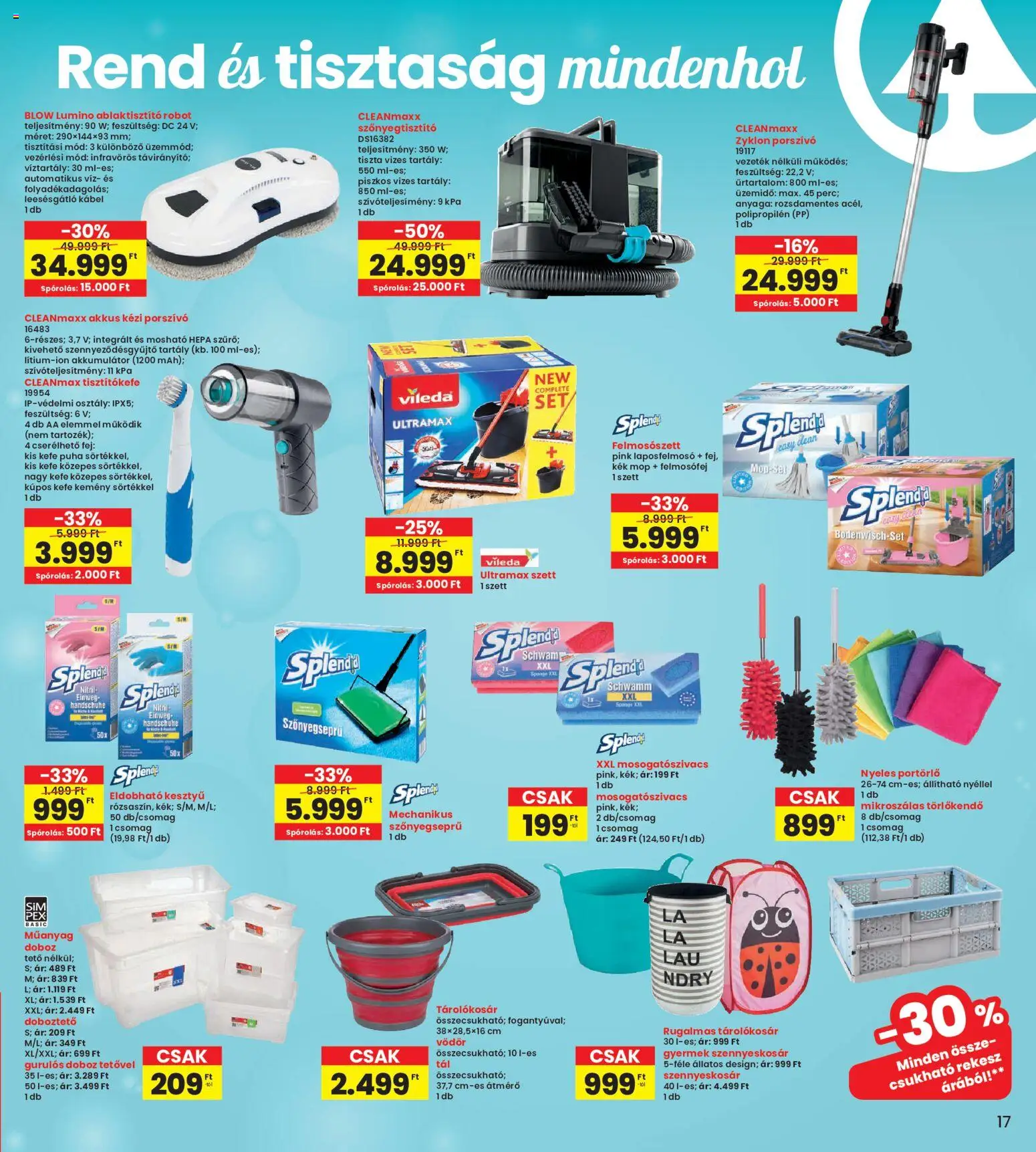 Interspar akciós ujság - amely érvényes a következő dátumtól: 04.06.2026 | Oldal: 17 | Termékek: Robot, Akkumulátor, Kefe, Felmosófej