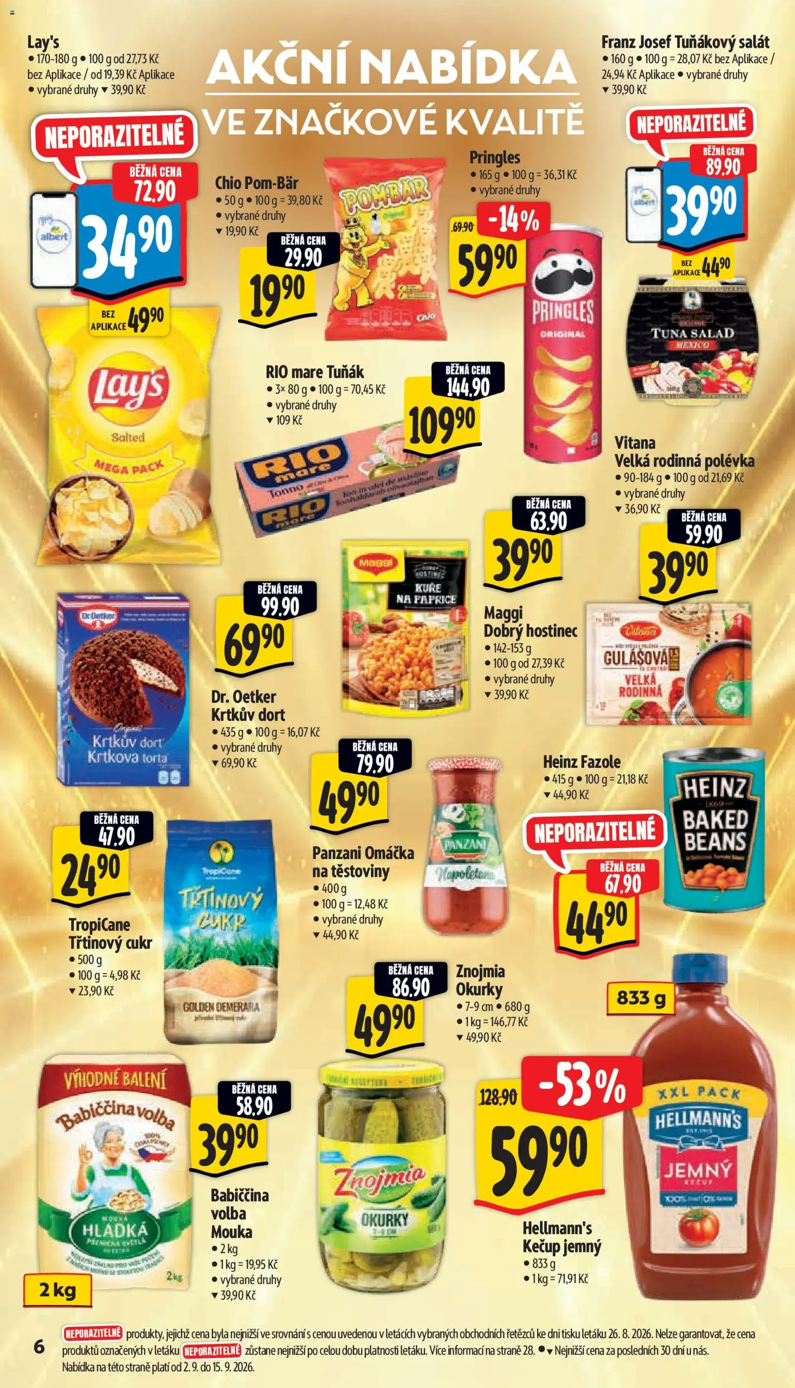 Albert leták - Hypermarket od 02.09.2026 | Strana: 12 | Produkty: Tuňák, Kečup, Pringles, Hellmann's