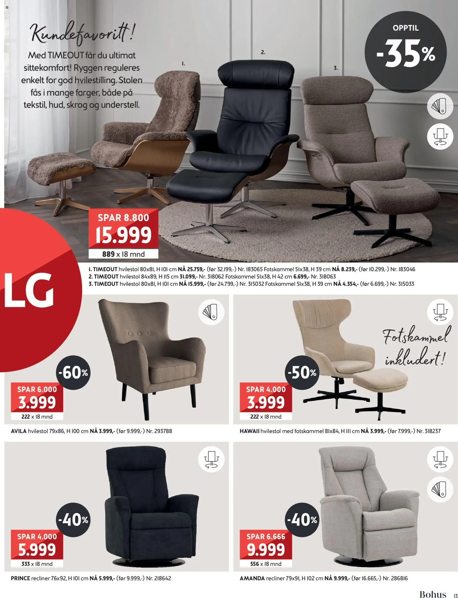 {H1} | Side: 13 | Produkter: Hvilestol