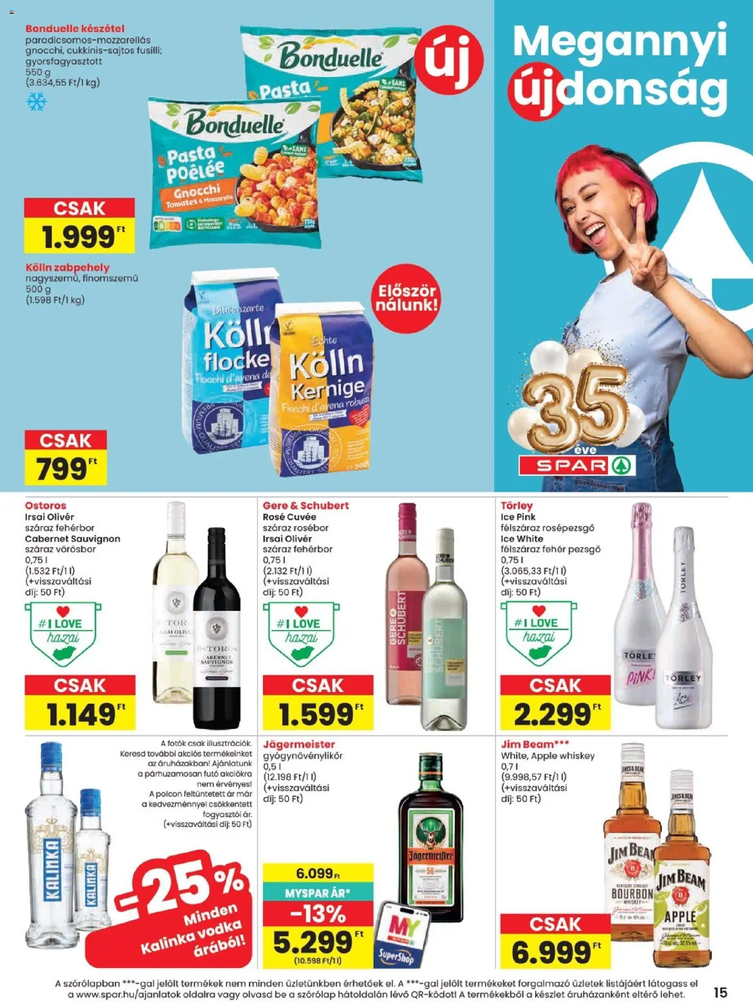 Spar akciós ujság - amely érvényes a következő dátumtól: 07.05.2026 | Oldal: 15 | Termékek: Zabpehely, Pezsgő, Vörösbor, Vodka