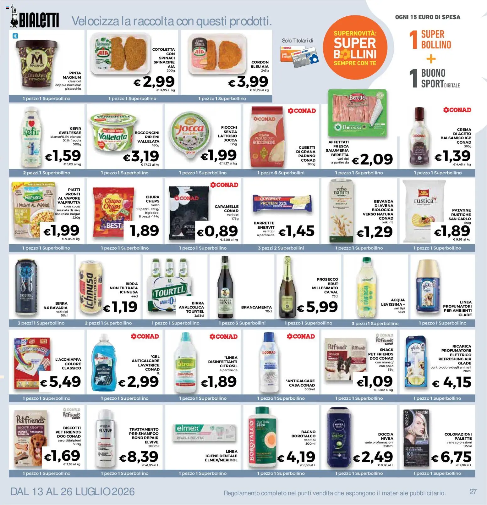 Volantino Conad del 15/07/2026 | Pagina: 27 | Prodotti: Birra, Pollo, Patatine, Bulgur
