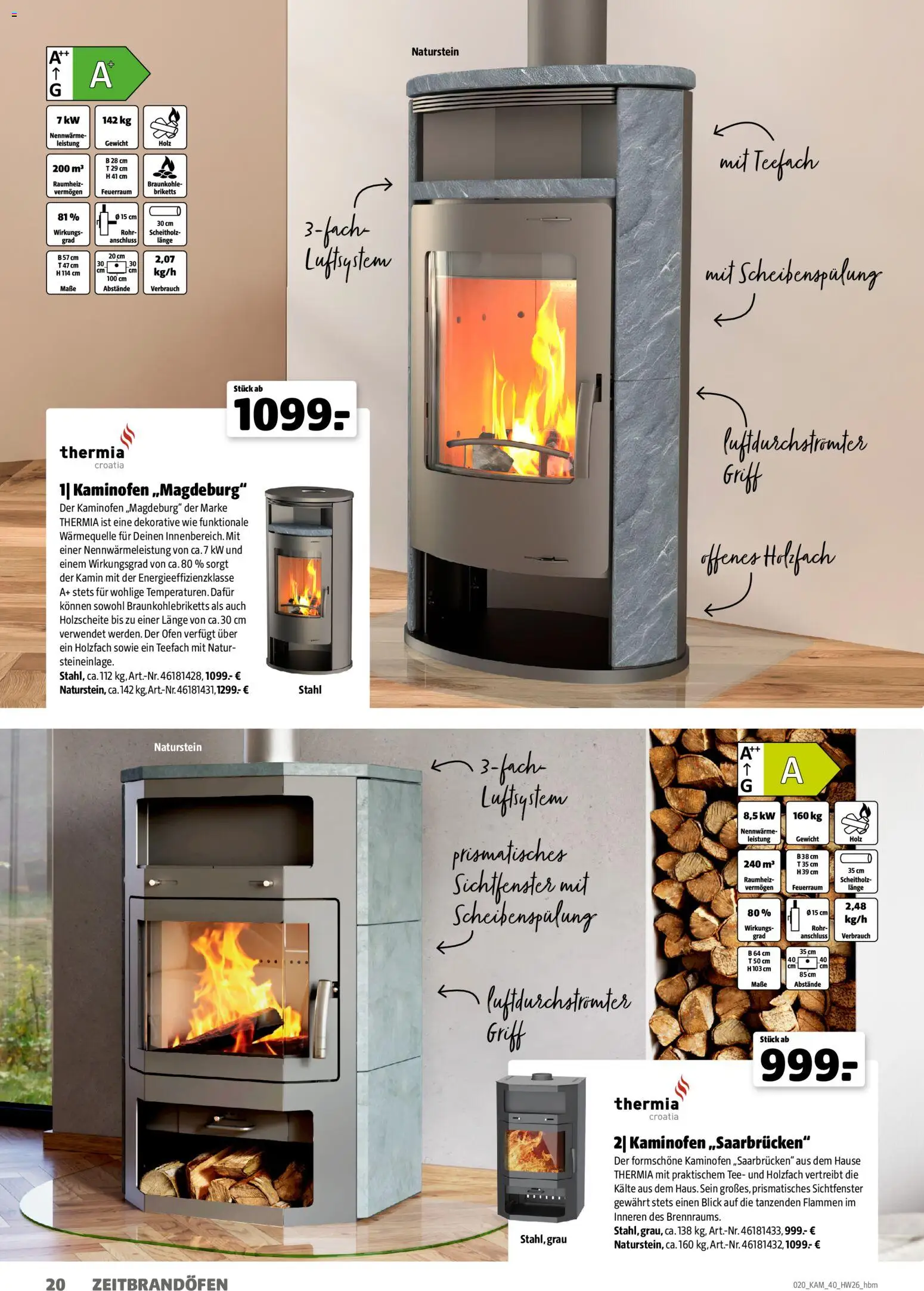 Hagebau Kaminofen & Zubehör – gültig ab 29.06.2026 | Seite: 20 | Produkte: Ofen, Gewicht, Kamin, Kaminofen