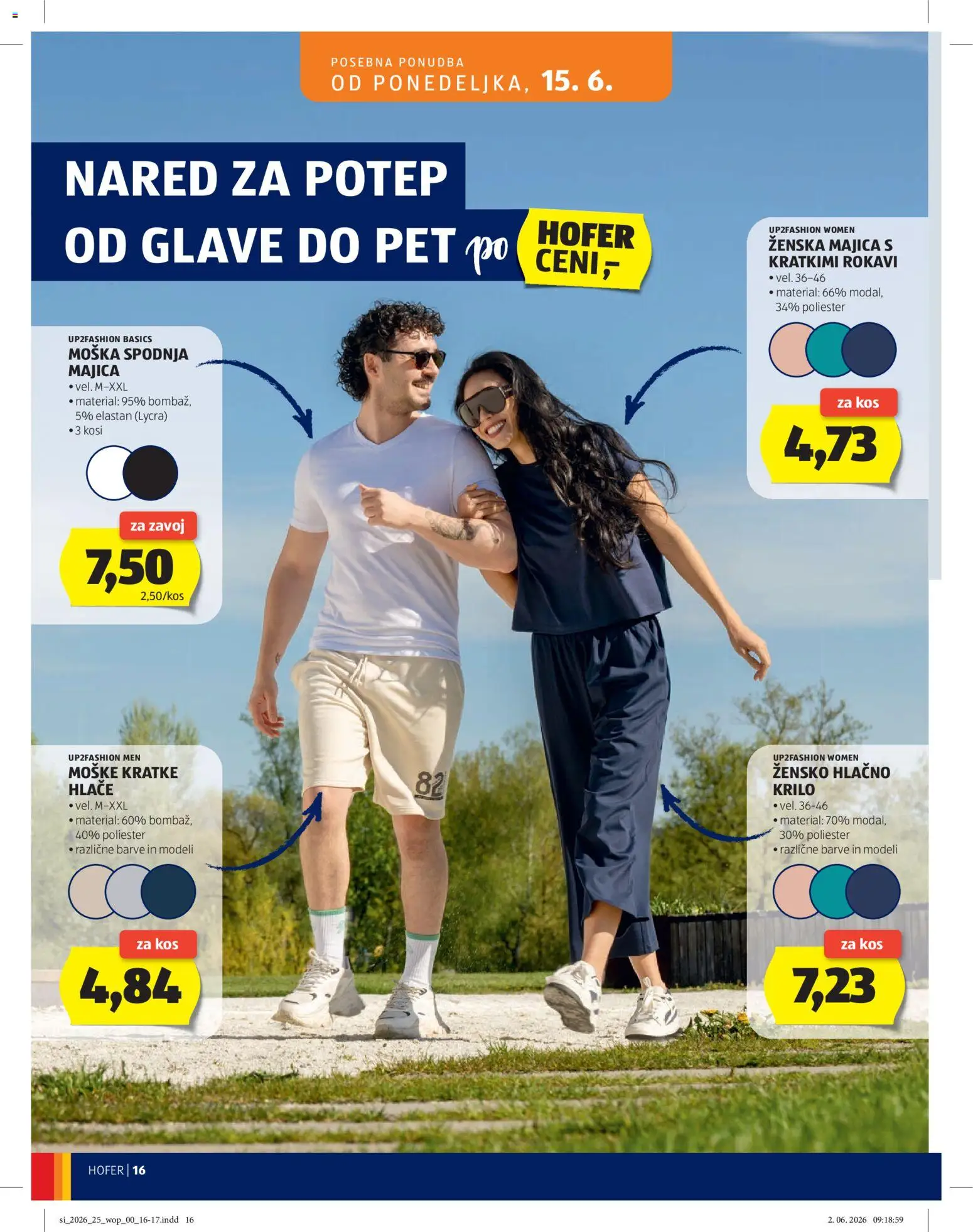 Hofer SI katalog | vrijedi od 10.06.2026 | Stranica: 16 | Proizvodi: Majica, Hlače, Kratke hlače