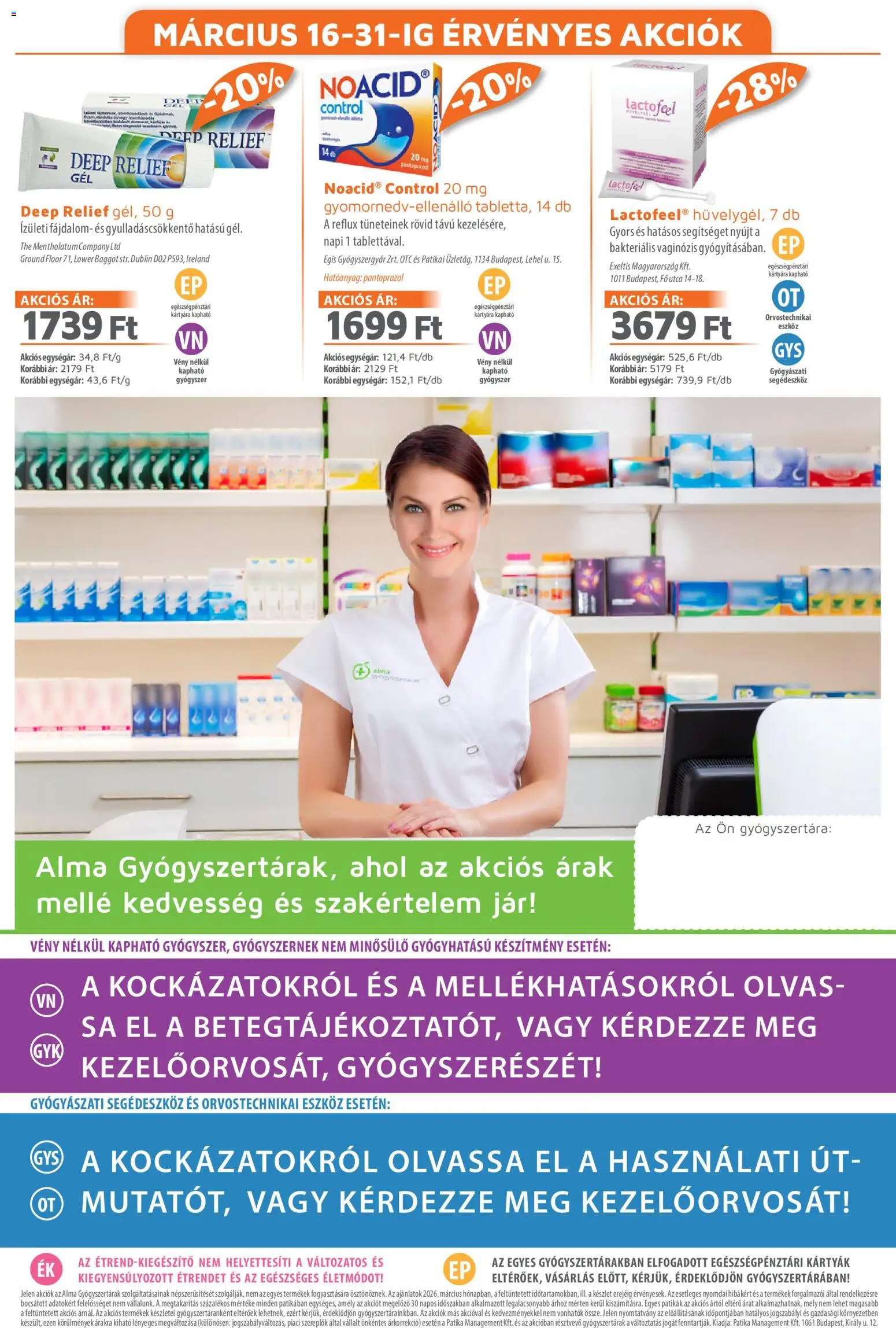 Alma Gyógyszertárak akciós ujság - amely érvényes a következő dátumtól: 2026.03.01. | Oldal: 20 | Termékek: Jar, Alma, Eszköz