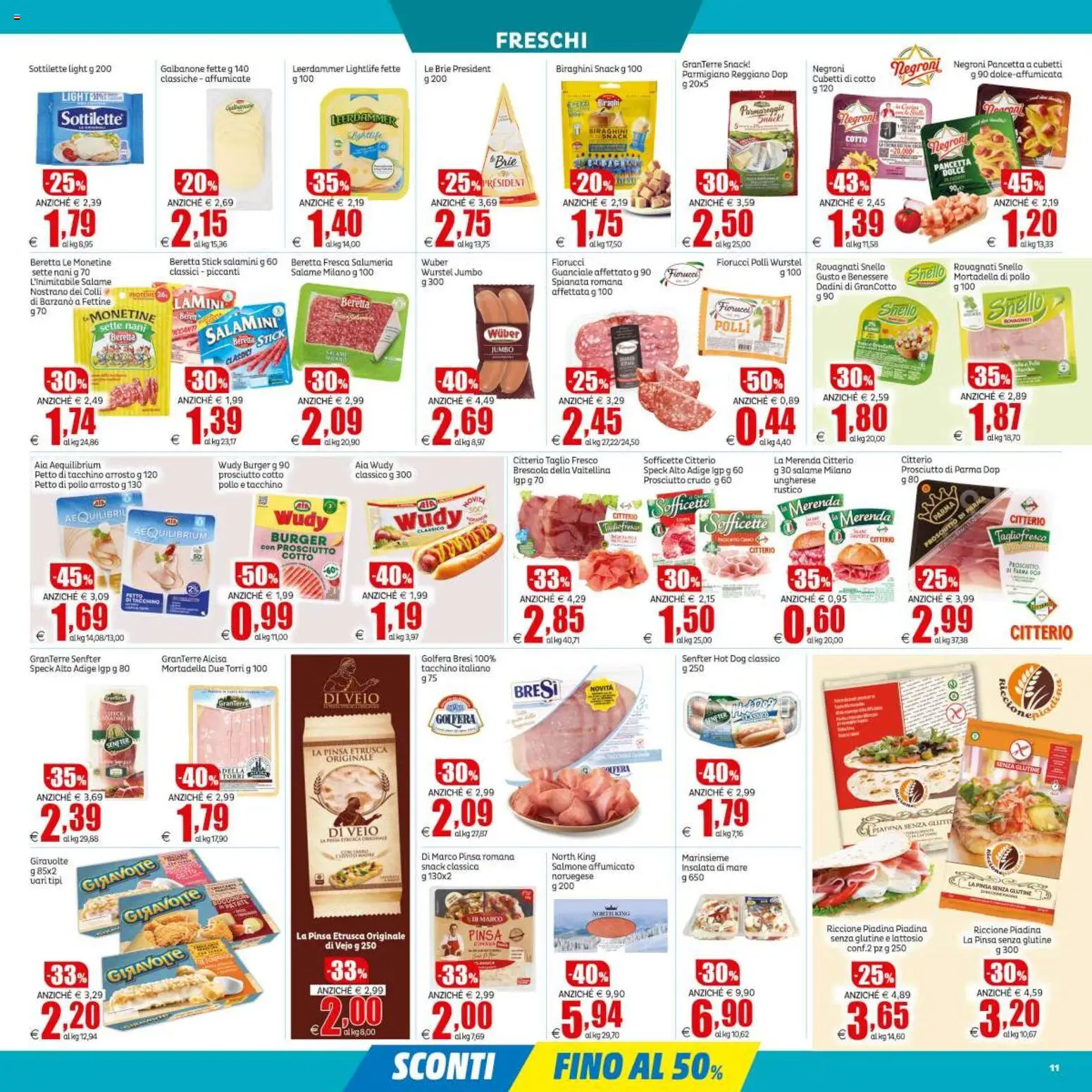 Volantino Elite Supermercati del 08.05.2026 | Pagina: 11 | Prodotti: Salmone affumicato, Pollo, Insalata, Parmigiano