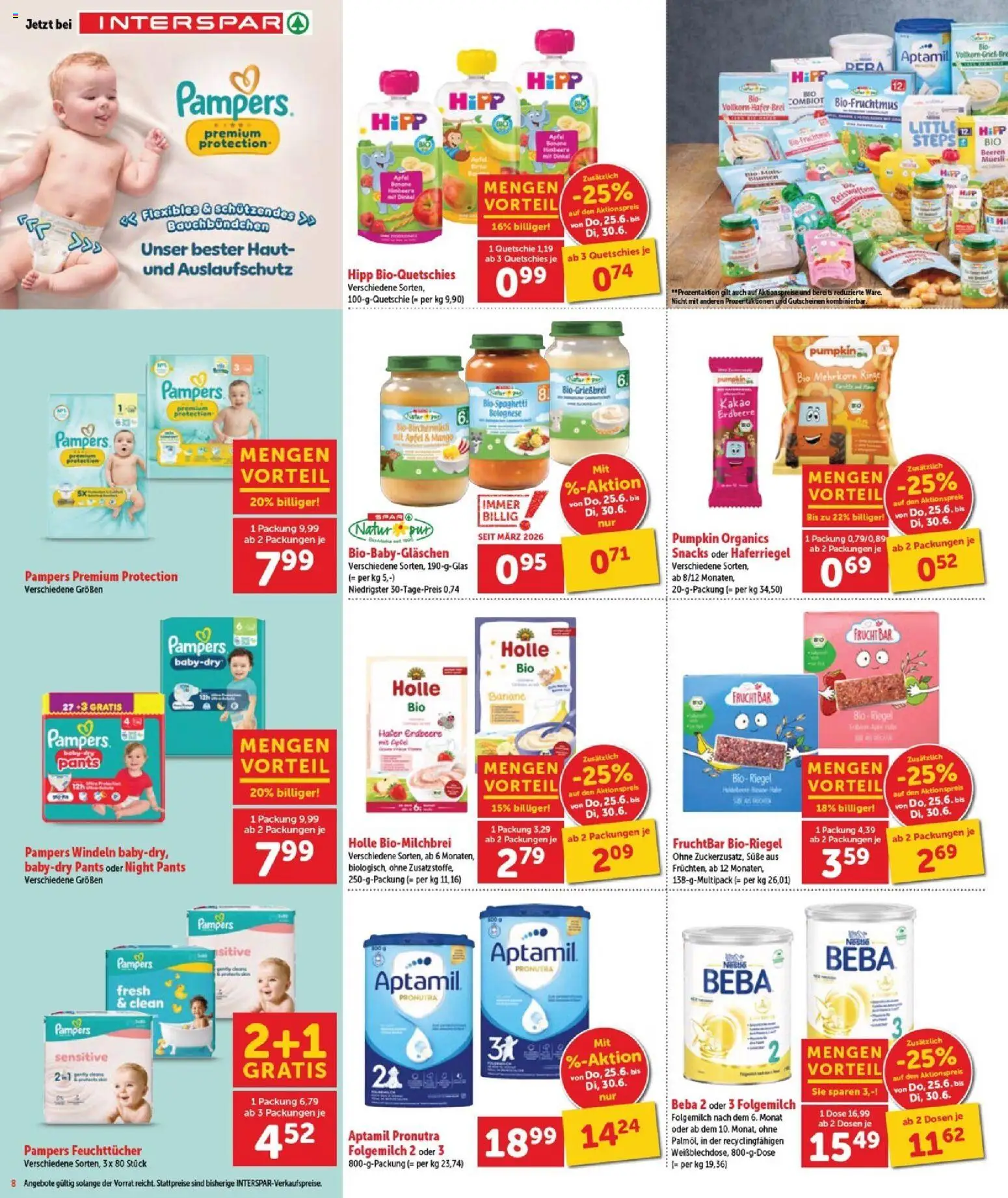 Interspar Flugblatt - Burgenland Sued gültig ab 25.06.2026 | Seite: 8 | Produkte: Mango, Pampers, Äpfel